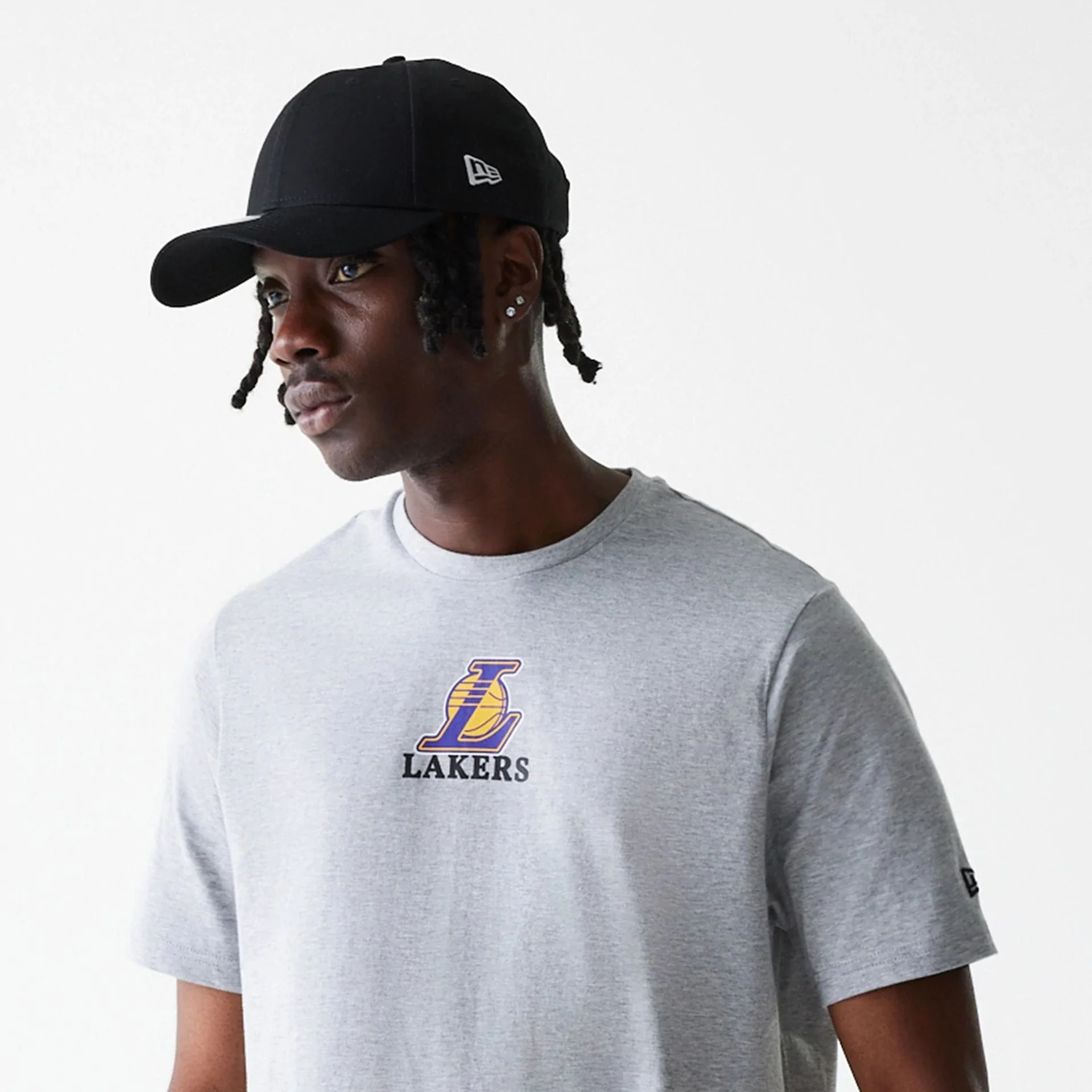 LA Lakers NBA Logo Grey T-Shirt - Image 4