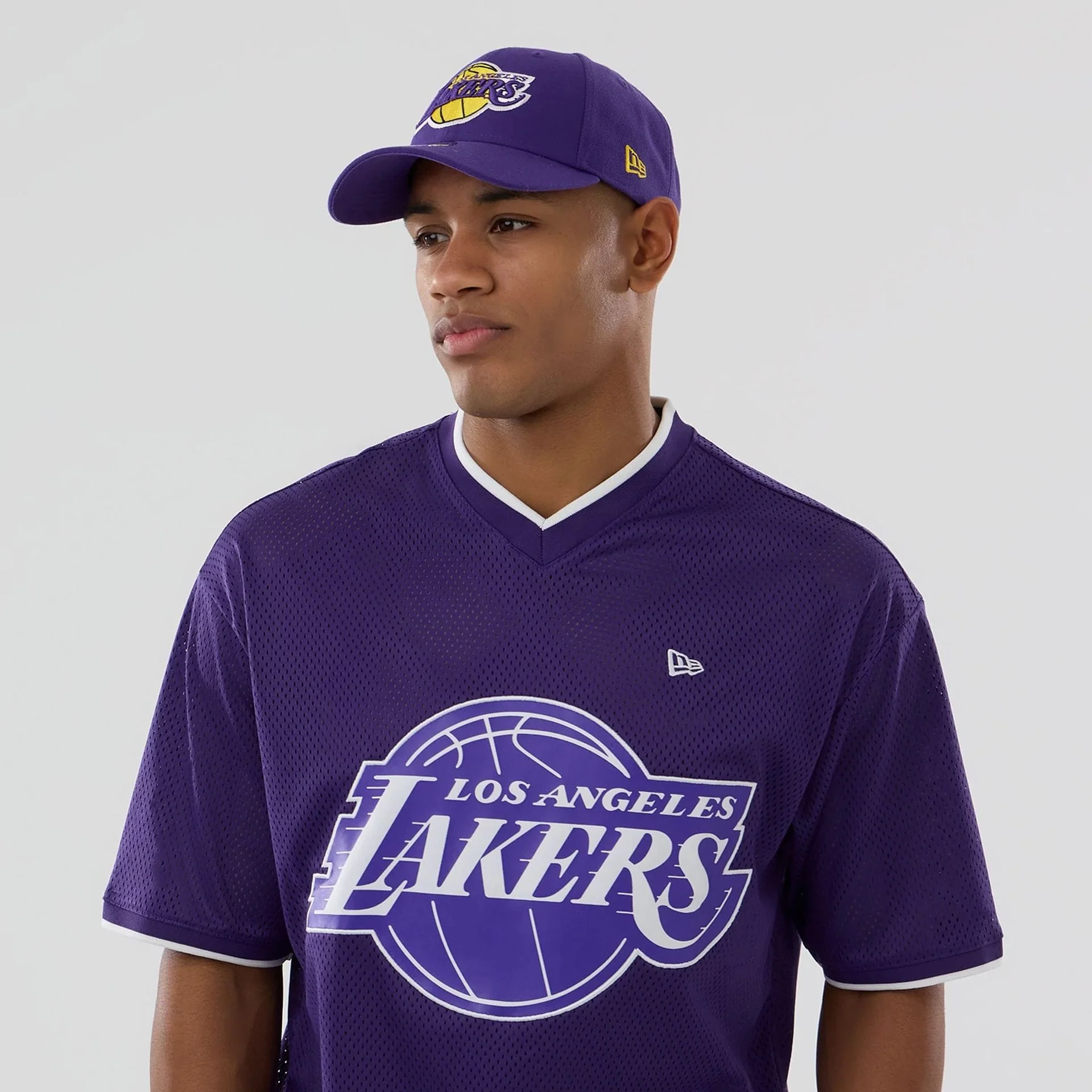 LA Lakers NBA Mesh Purple Oversized T-Shirt - Image 6