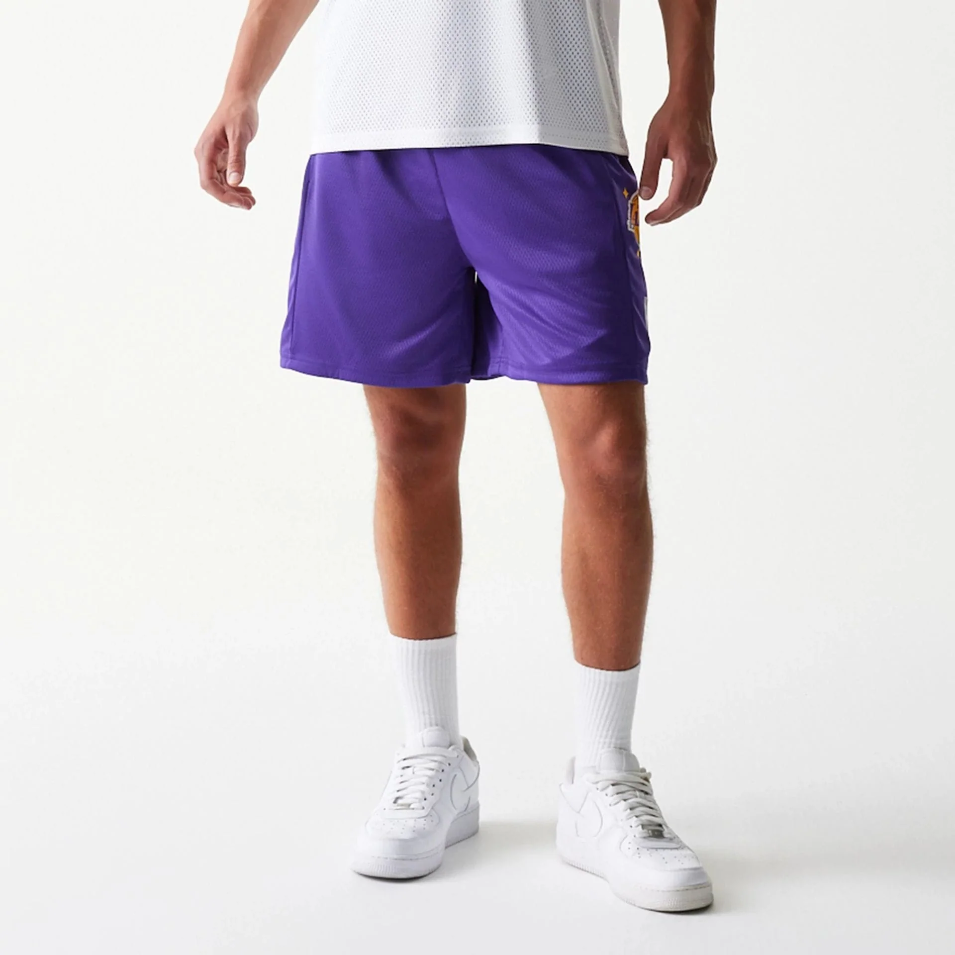 LA Lakers NBA Mesh Purple Shorts - Image 3