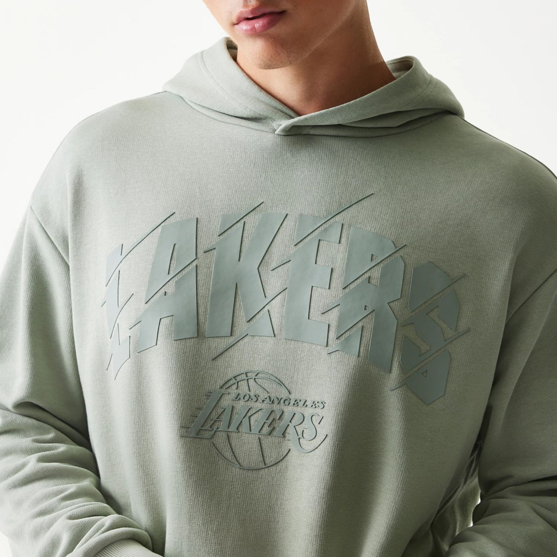 LA Lakers NBA Pastel Green Oversized Pullover Hoodie - Image 4