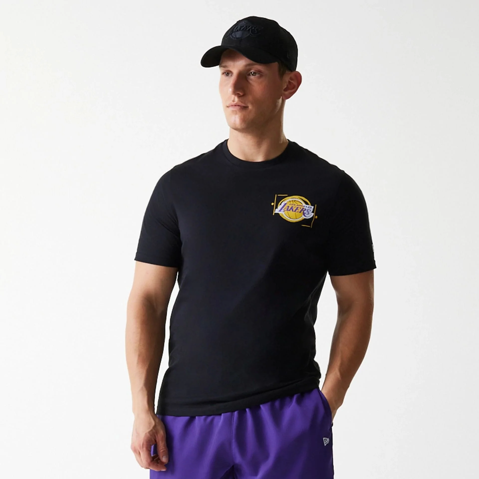 LA Lakers NBA Photographic Print Black T-Shirt - Image 3