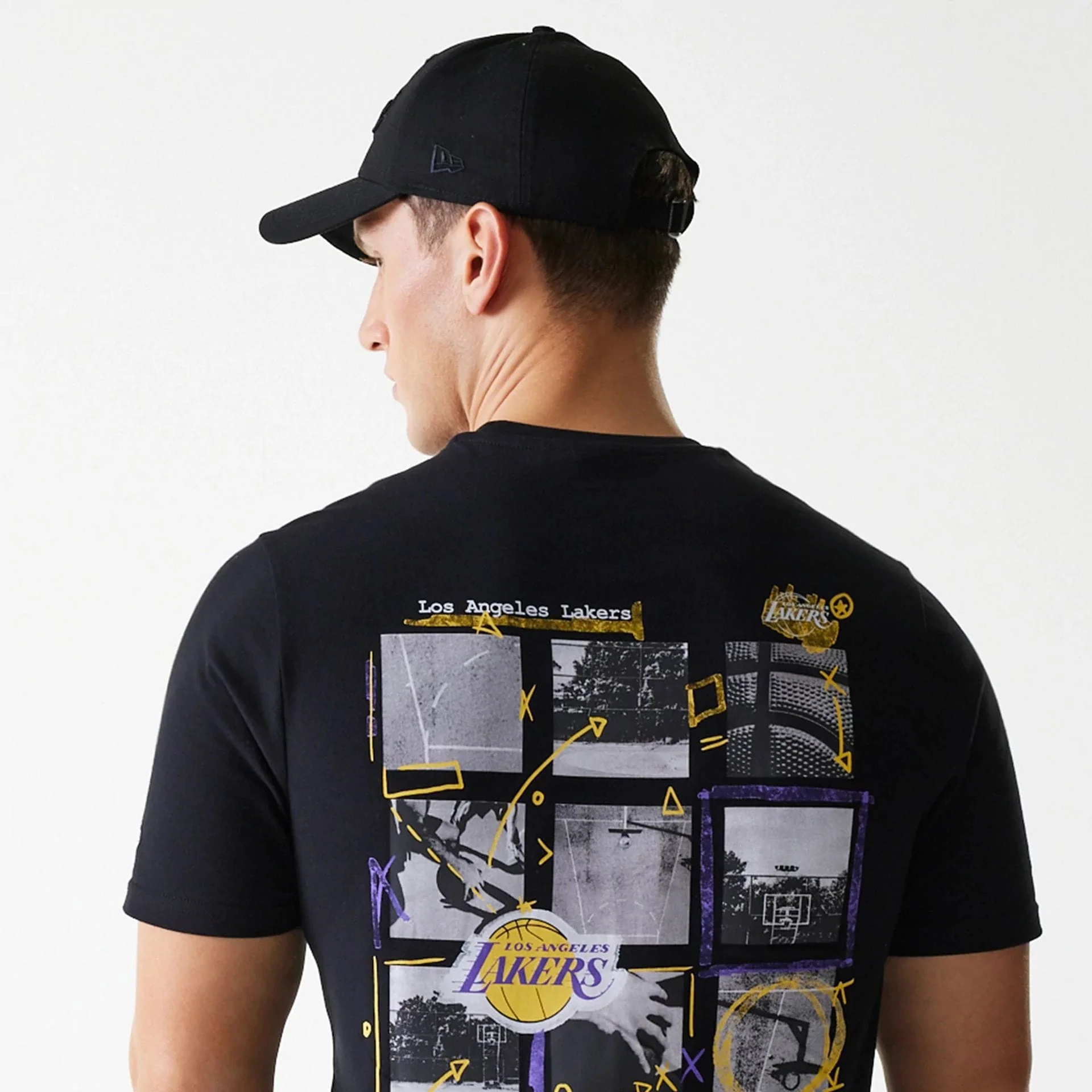 LA Lakers NBA Photographic Print Black T-Shirt - Image 4