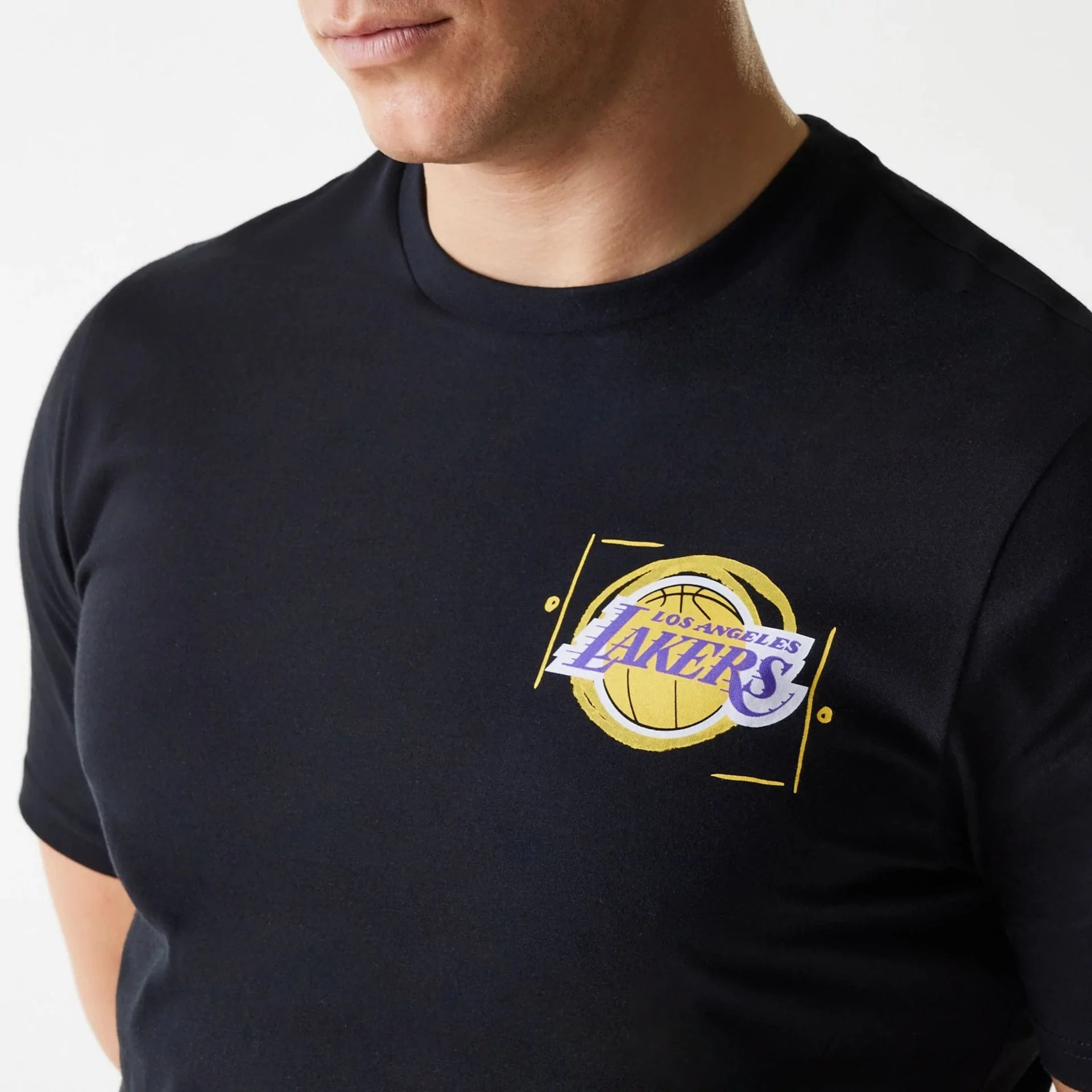 LA Lakers NBA Photographic Print Black T-Shirt - Image 5