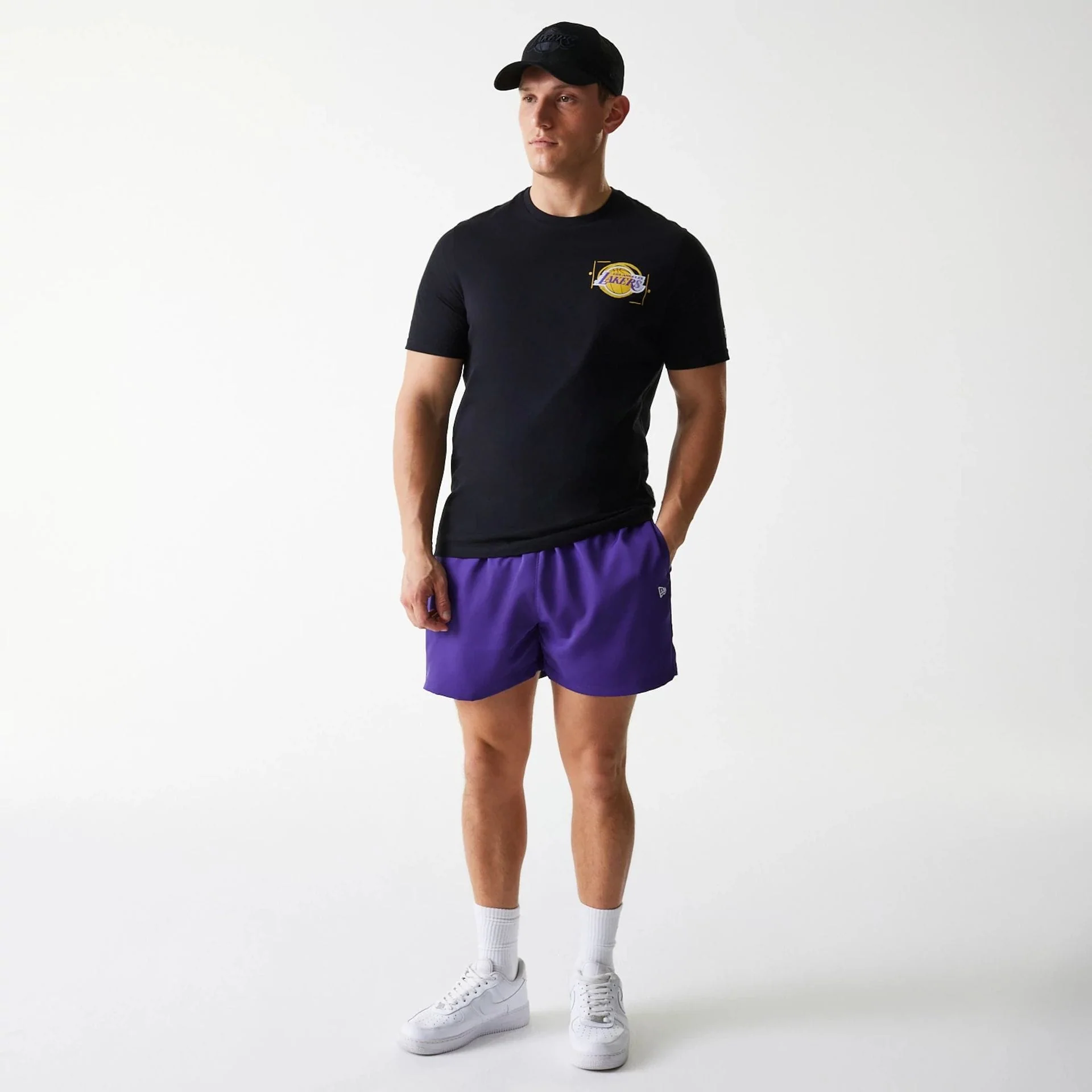 LA Lakers NBA Photographic Print Black T-Shirt - Image 8