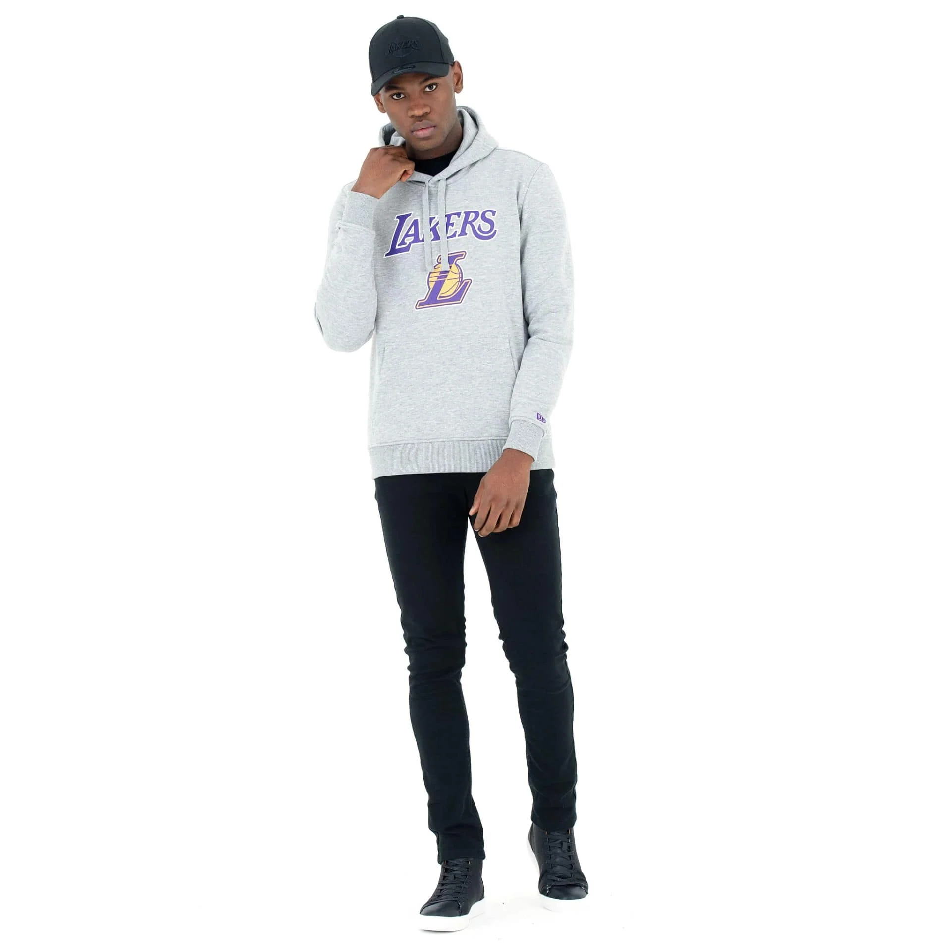 LA Lakers NBA Regular Grey Pullover Hoodie - Image 6