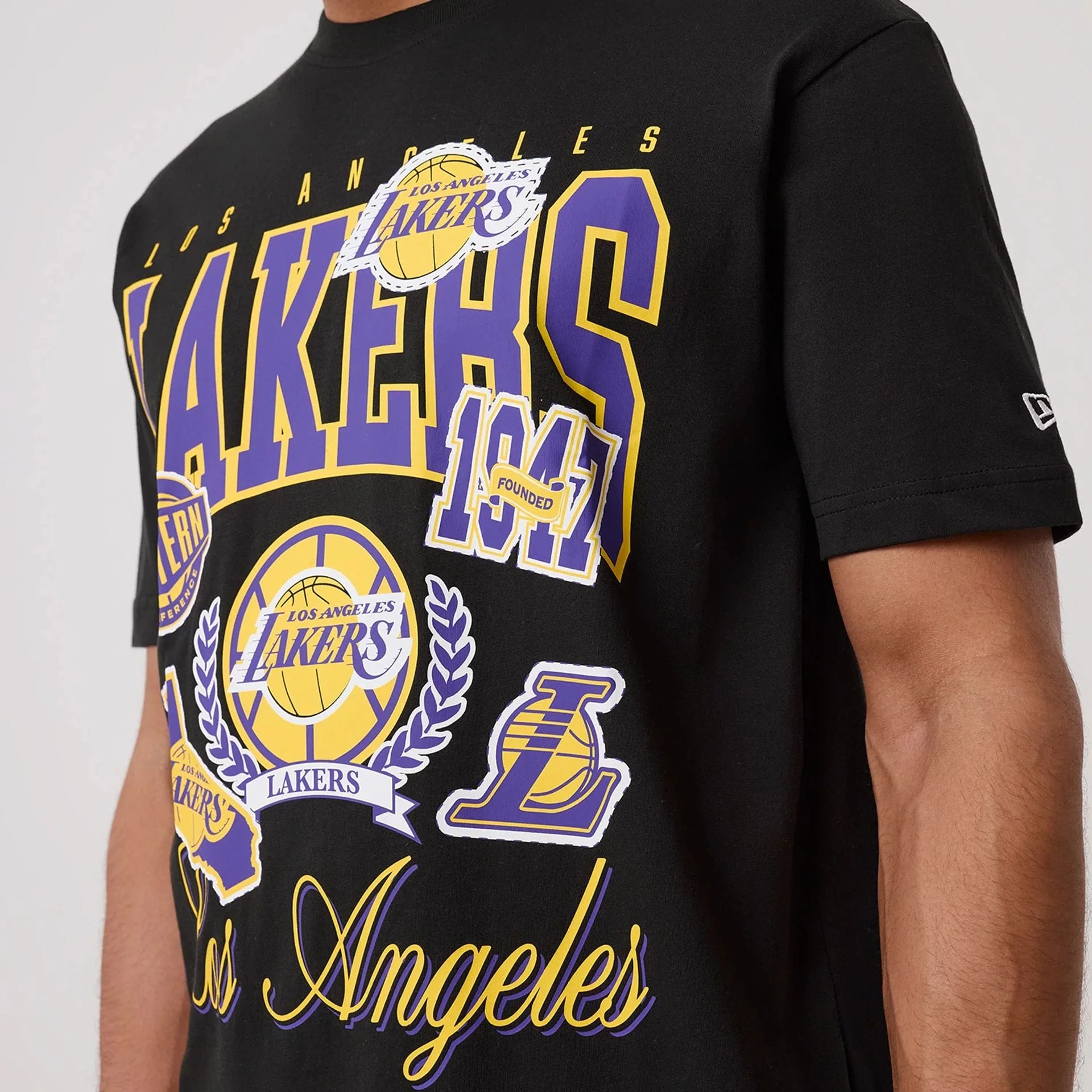 LA Lakers NBA Sport Classic Black T-Shirt - Image 4