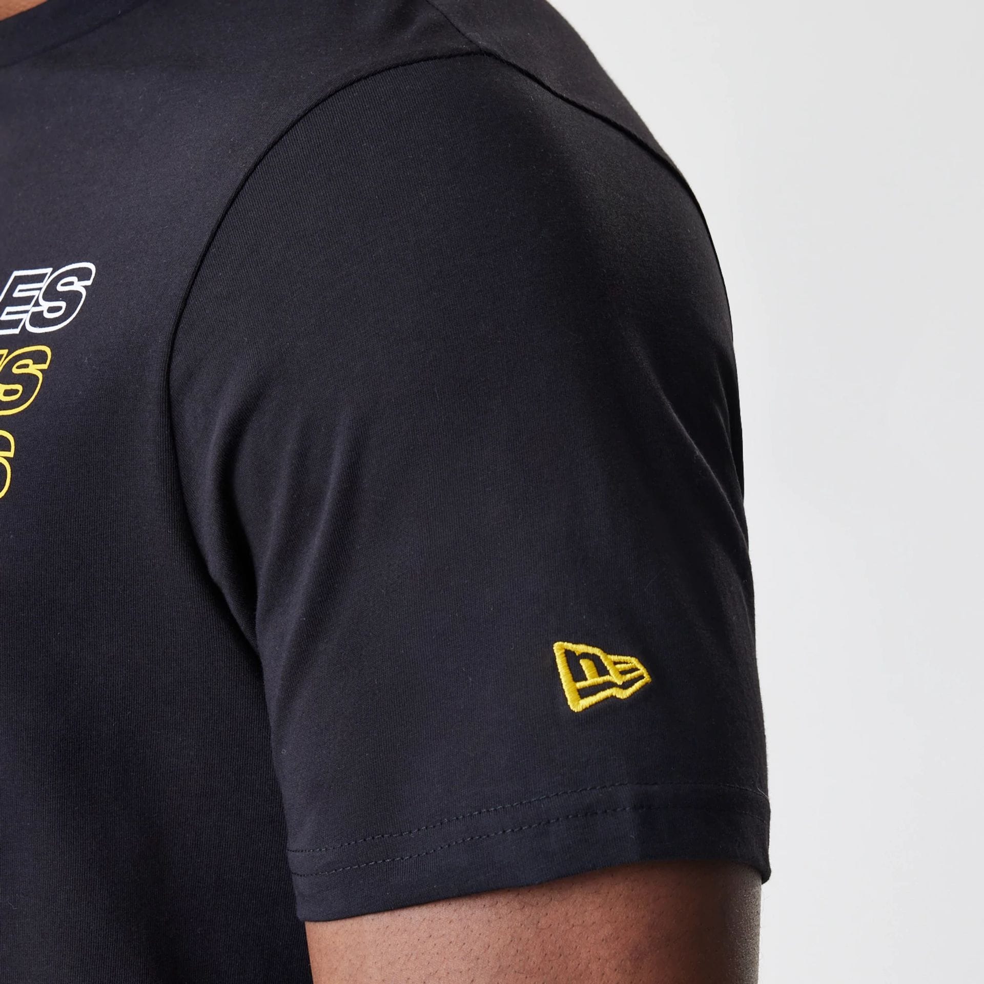 LA Lakers NBA Stack Wordmark Black T-Shirt - Image 5