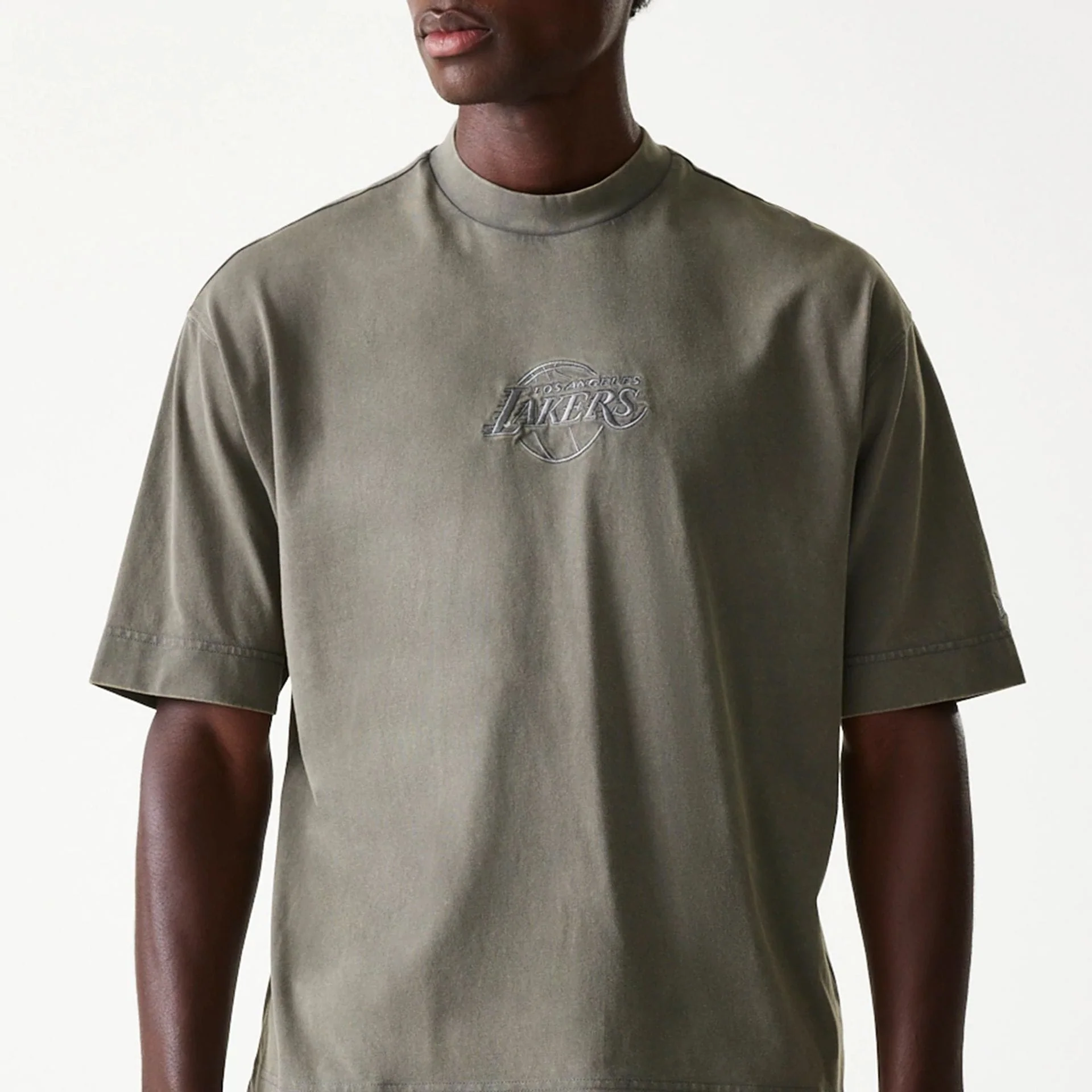 LA Lakers NBA Washed Grey Box T-Shirt - Image 3