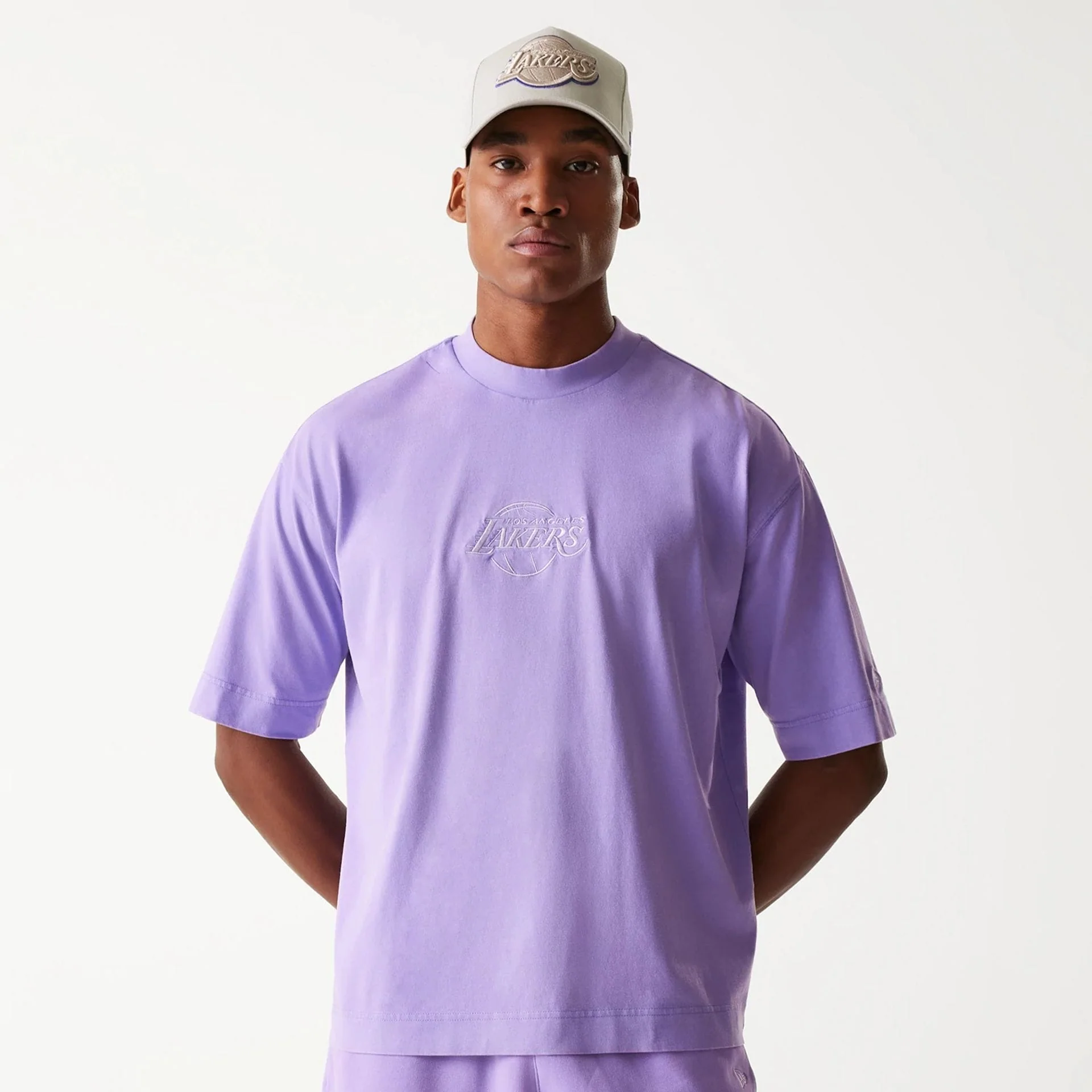 LA Lakers NBA Washed Purple Box T-Shirt - Image 2