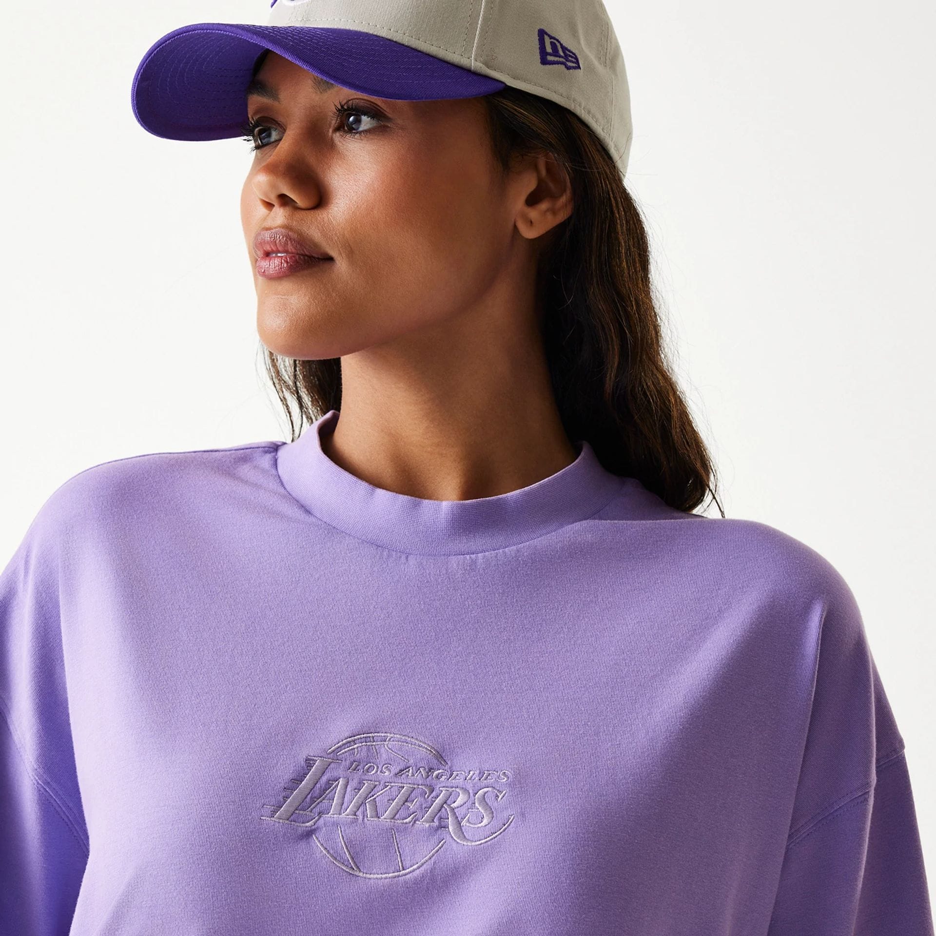 LA Lakers NBA Washed Purple Box T-Shirt - Image 4