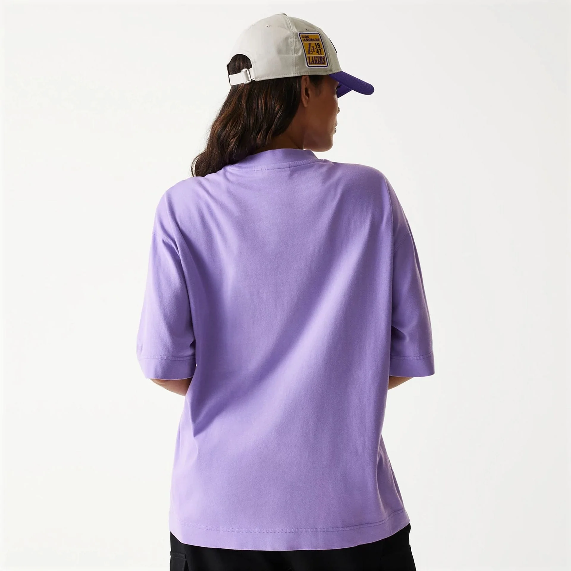 LA Lakers NBA Washed Purple Box T-Shirt - Image 5