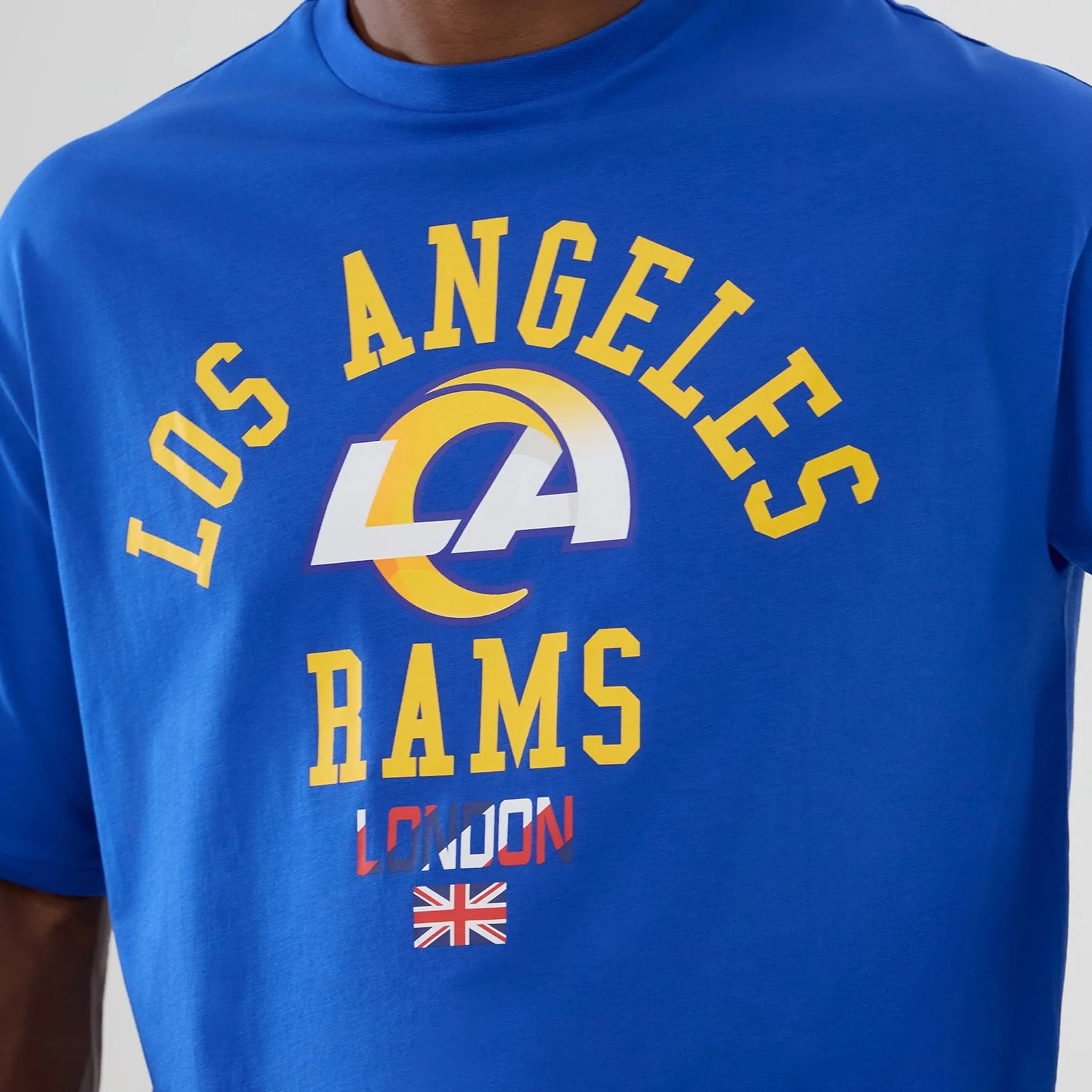 LA Rams NFL International Series Games 2025 Bright Blue Oversized T-Shirt - Image 3