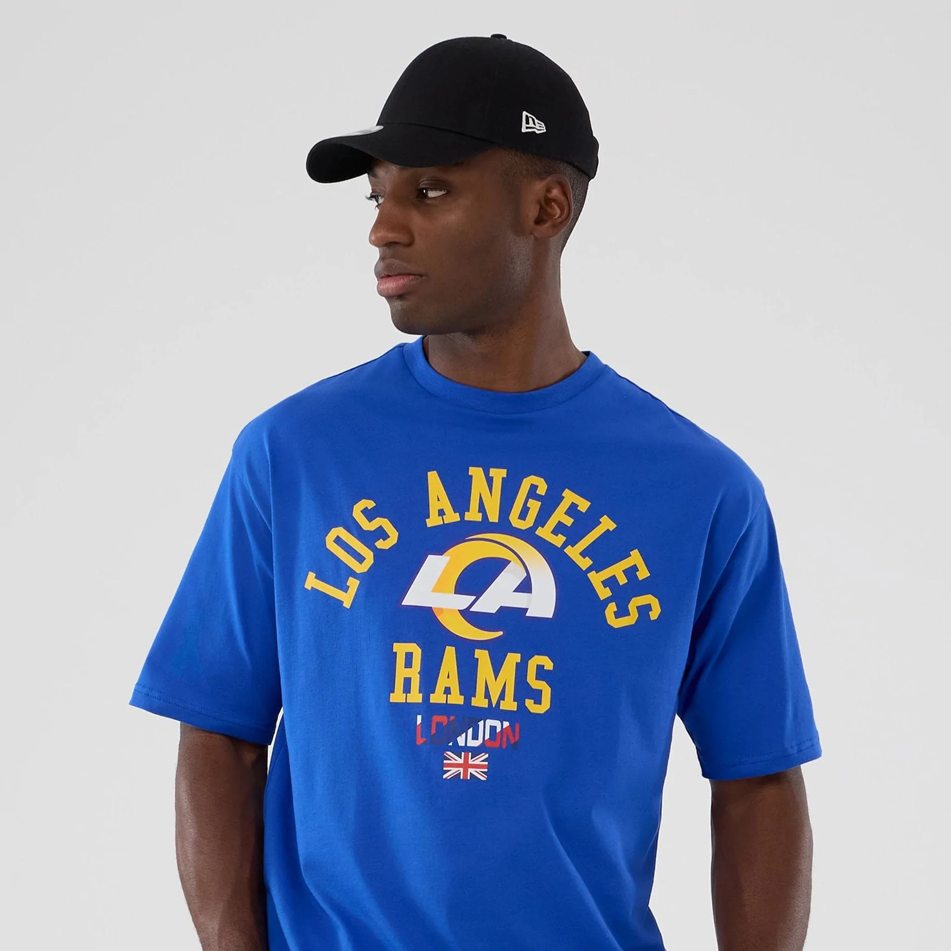 LA Rams NFL International Series Games 2025 Bright Blue Oversized T-Shirt - Image 7
