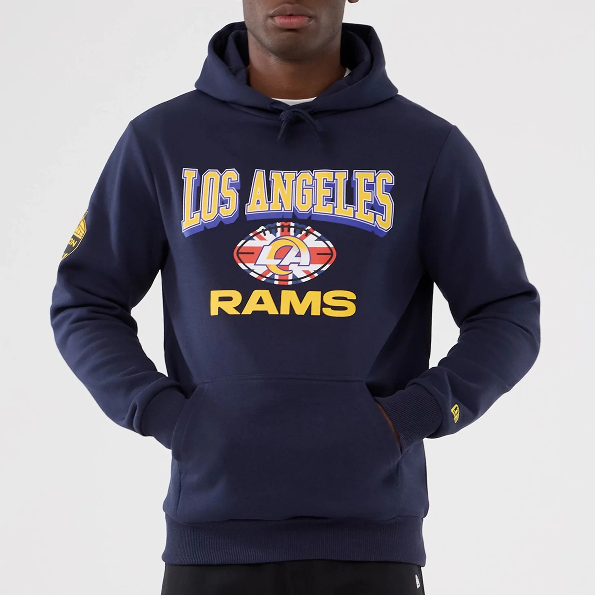 LA Rams NFL International Series Games 2025 Navy Pullover Hoodie - Image 7