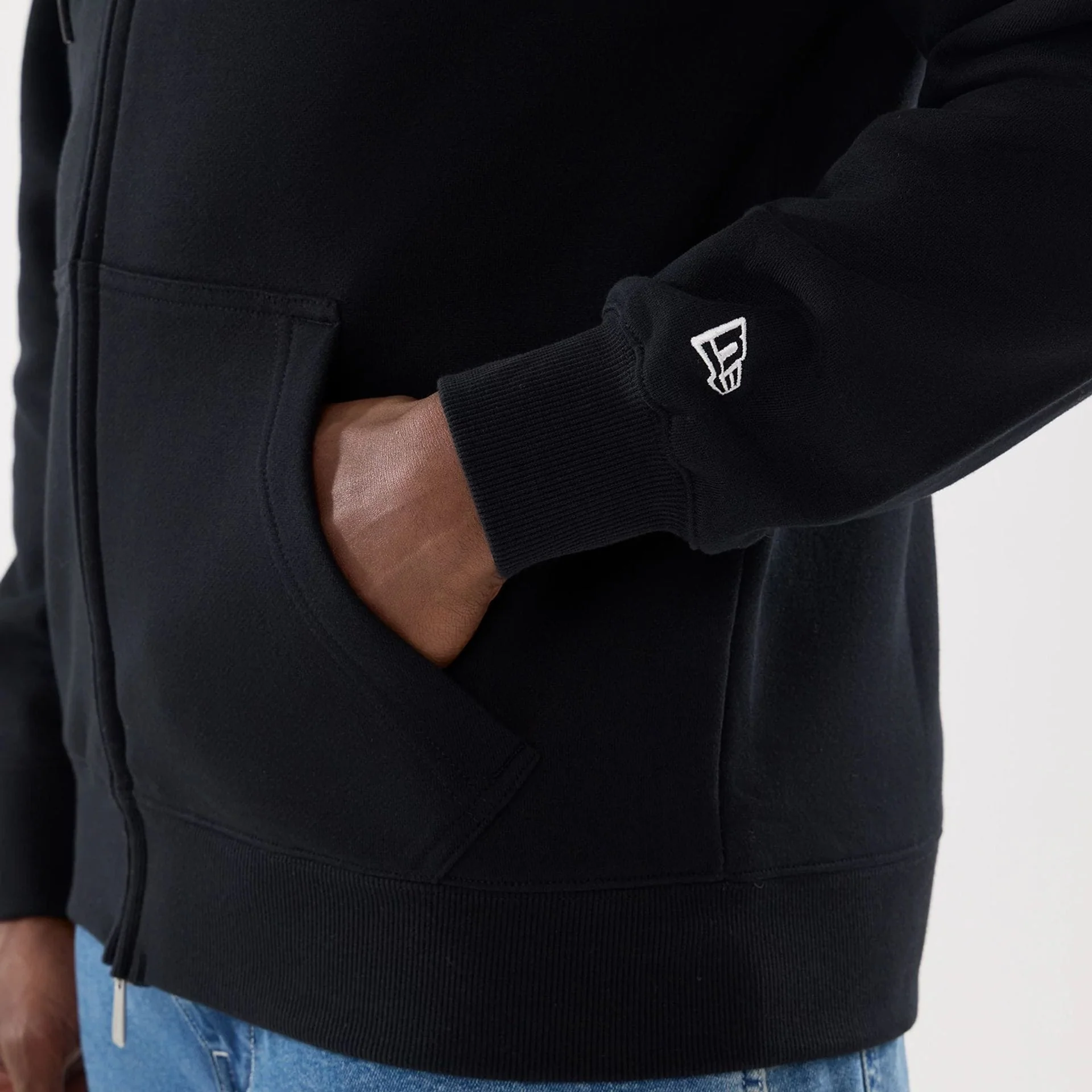 Las Vegas Raiders MLB Word Art Black 2 Way Full Zip Hoodie - Image 5