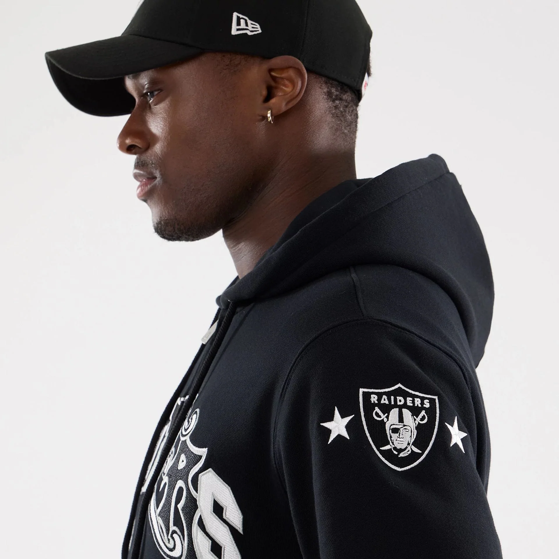 Las Vegas Raiders MLB Word Art Black 2 Way Full Zip Hoodie - Image 7
