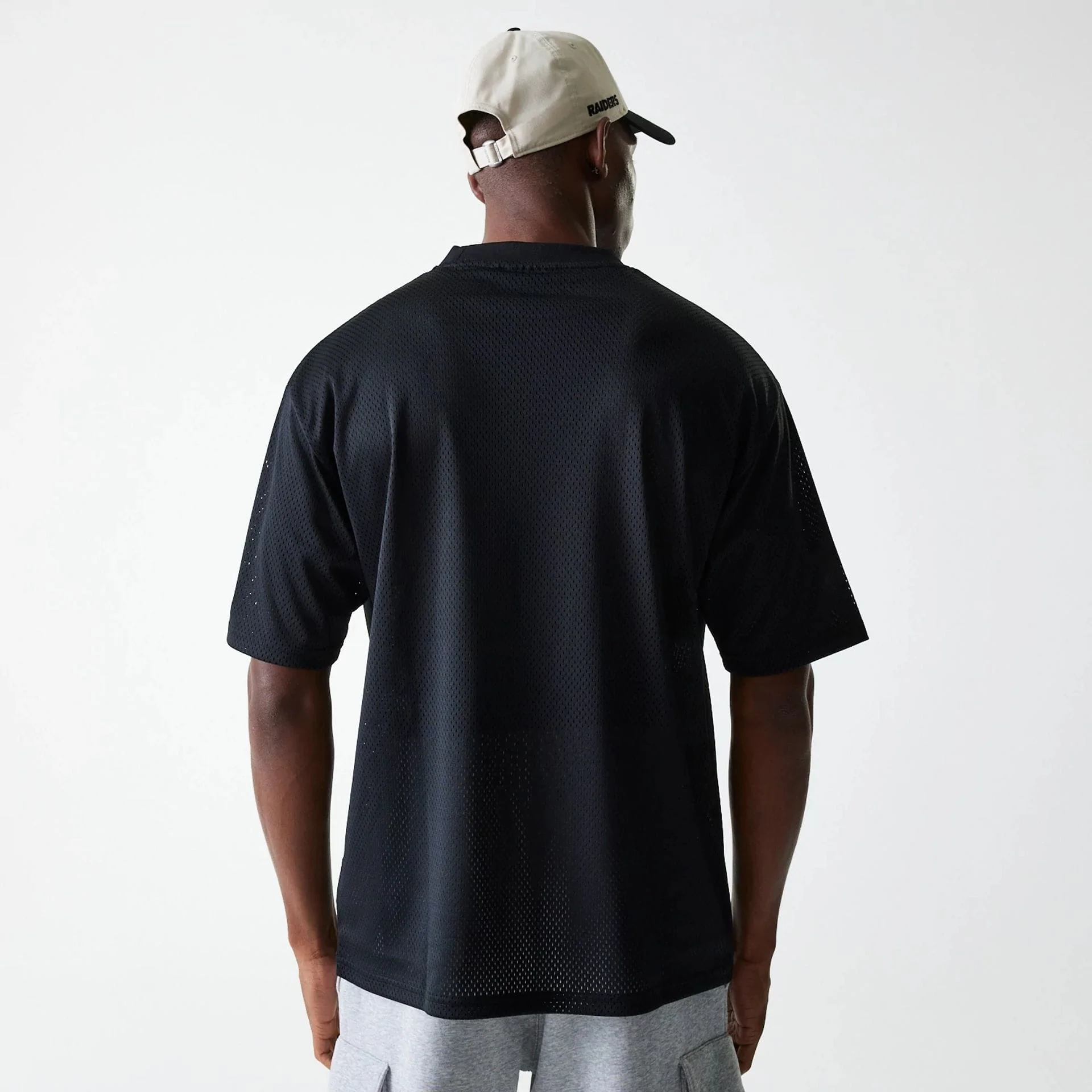 Las Vegas Raiders NFL Essentials Black Oversized Mesh T-Shirt - Image 2