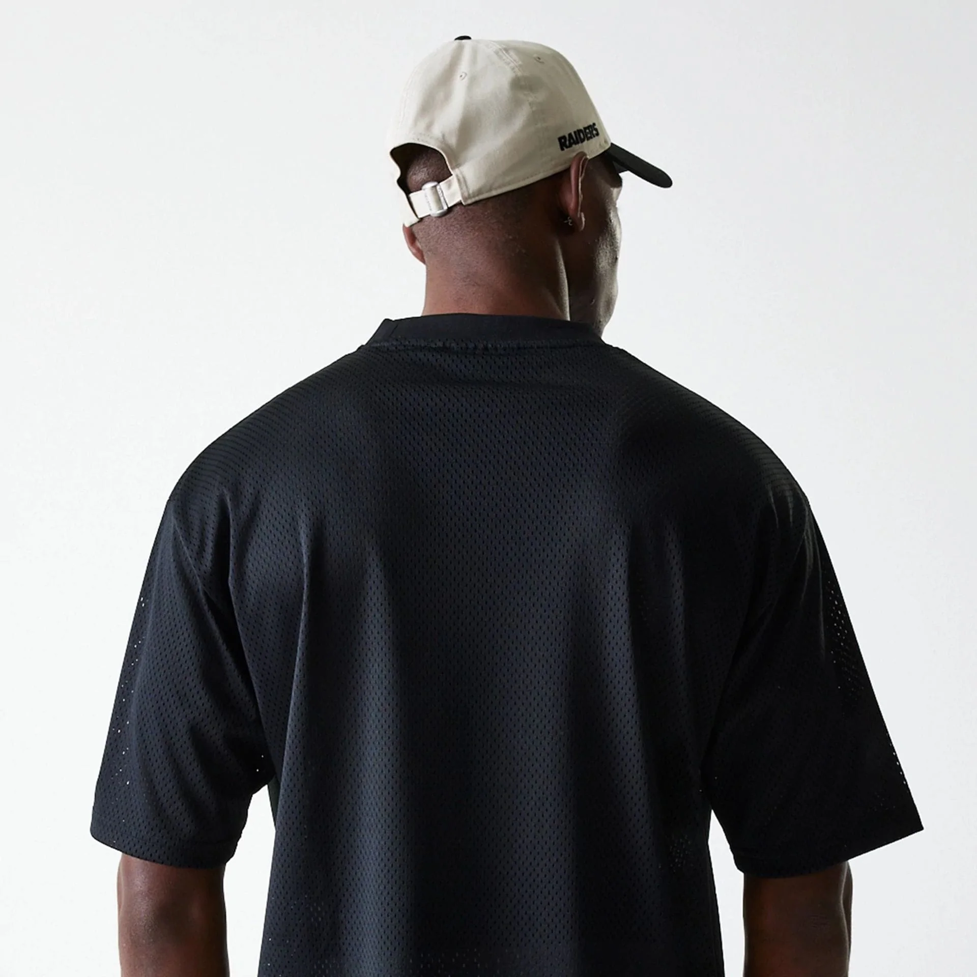 Las Vegas Raiders NFL Essentials Black Oversized Mesh T-Shirt - Image 7