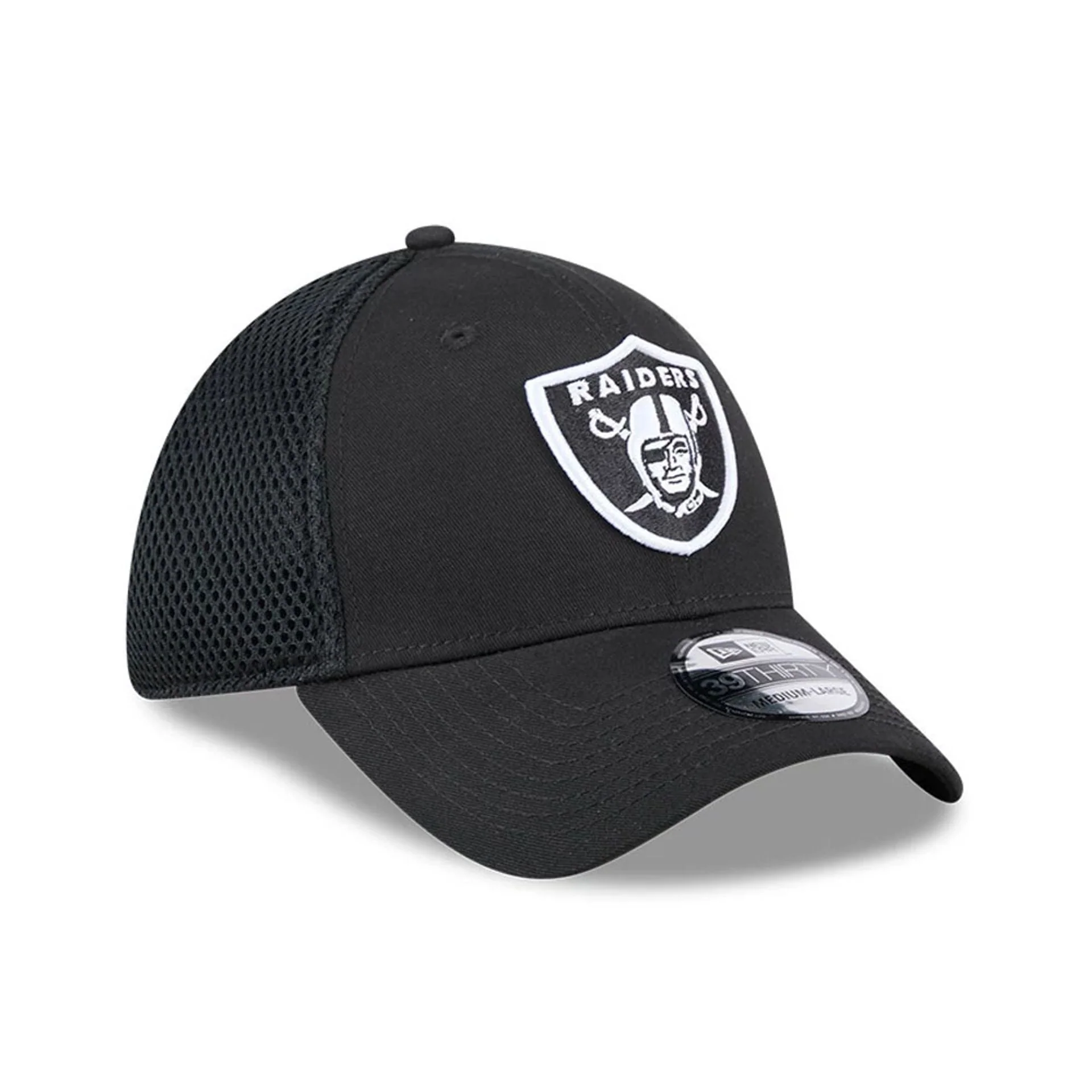 Las Vegas Raiders NFL Evergreen Neo Black 39THIRTY Stretch Fit Cap - Image 4