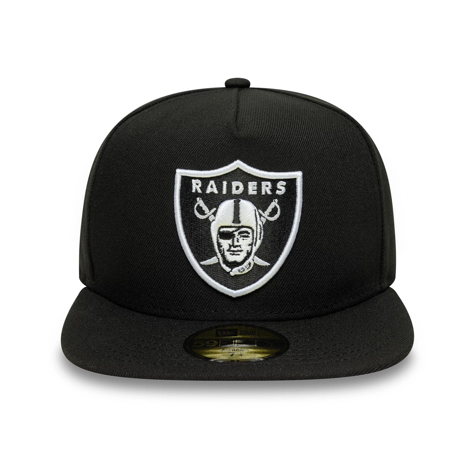 Las Vegas Raiders NFL Flat Black 59FIFTY A-Frame Fitted Cap - Image 3