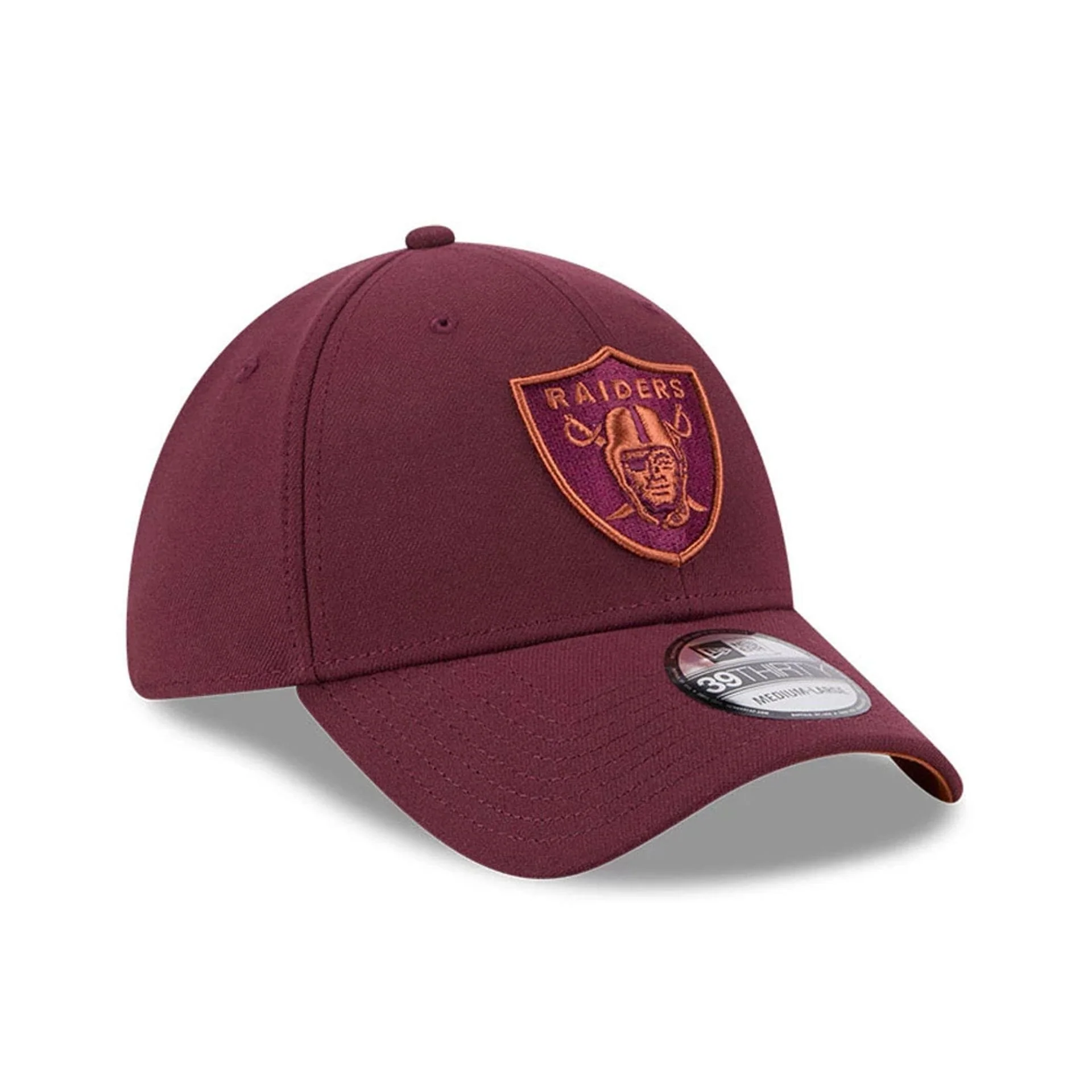 Las Vegas Raiders NFL Frosted Rust Dark Red 39THIRTY Stretch Fit Cap - Image 4