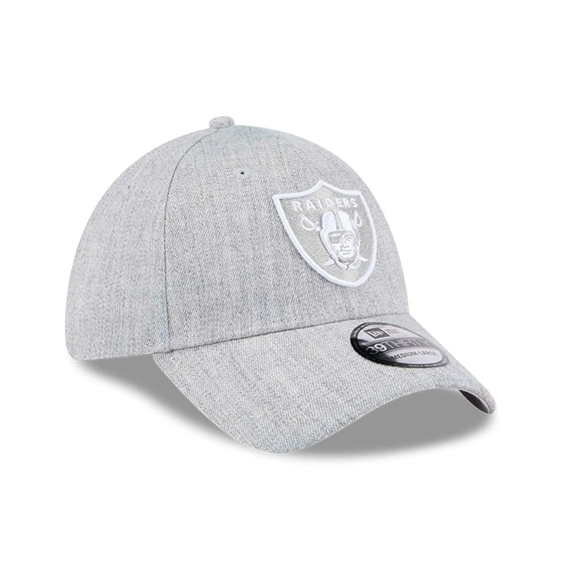 Las Vegas Raiders NFL Heather Grey 39THIRTY Stretch Fit Cap - Image 3