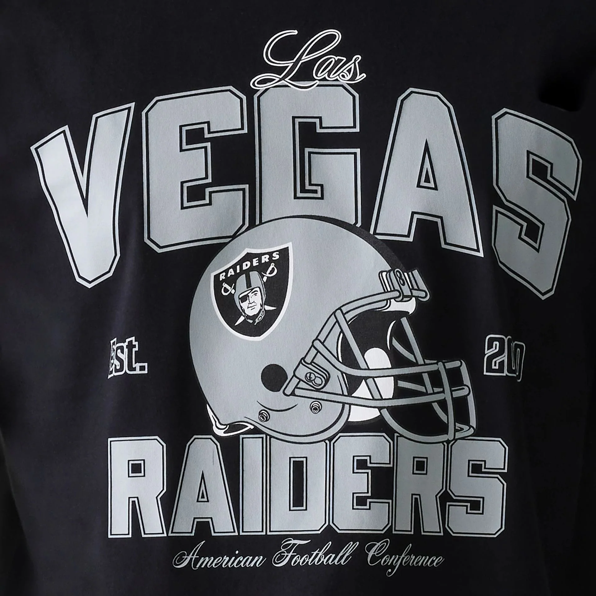 Las Vegas Raiders NFL Helmet Black Oversized T-Shirt - Image 6