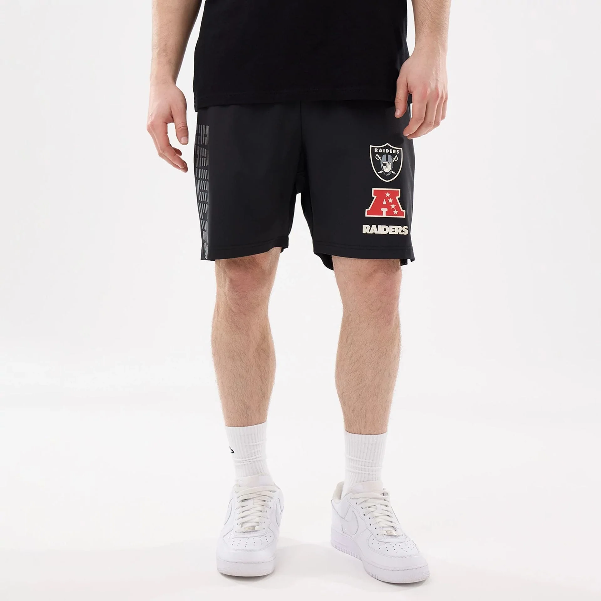 Las Vegas Raiders NFL Match Black Oversized Shorts - Image 5