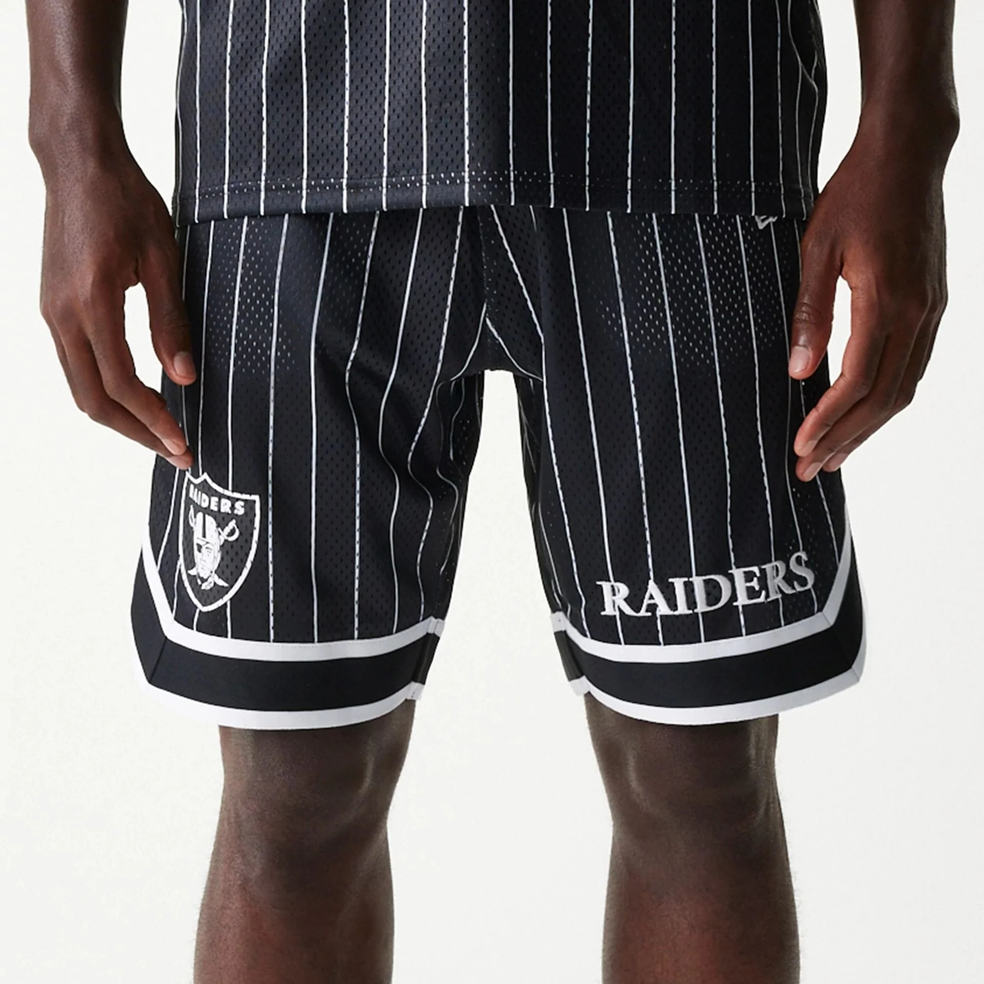 Las Vegas Raiders NFL Pinstripe Black Shorts - Image 3