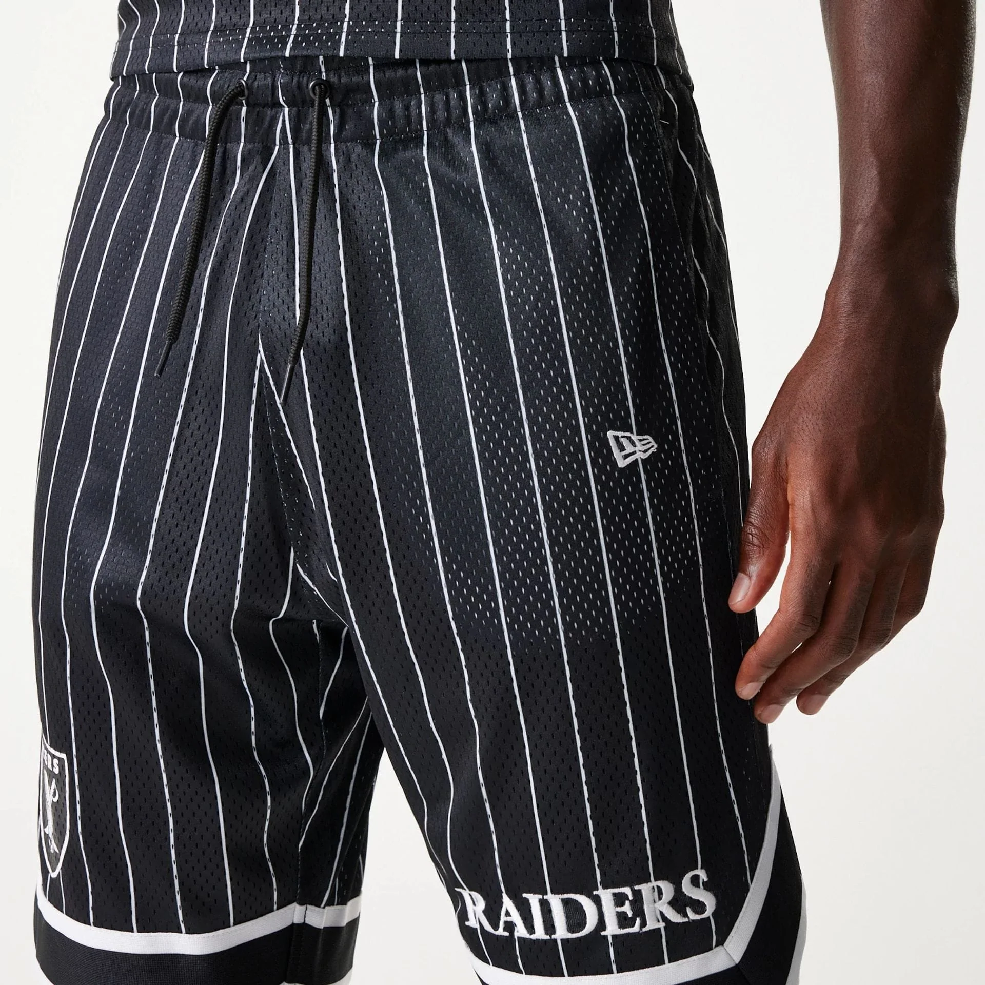 Las Vegas Raiders NFL Pinstripe Black Shorts - Image 7