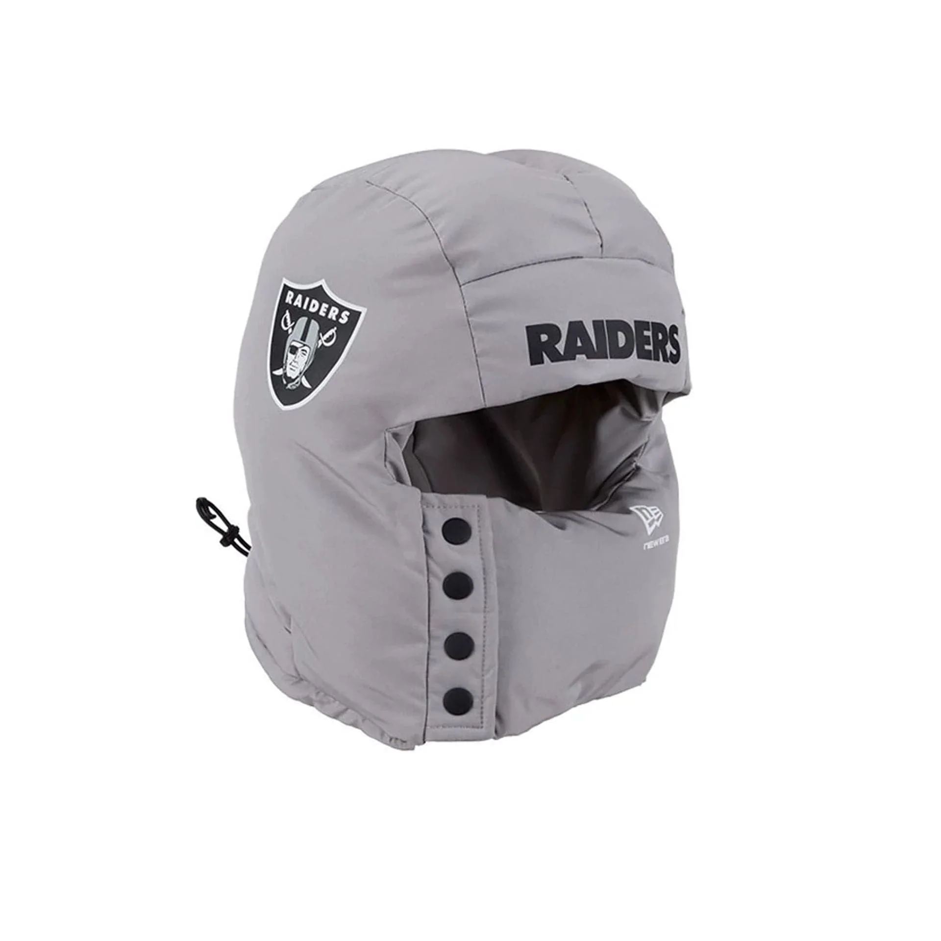 Las Vegas Raiders NFL Puffer Helmet Grey Trapper Hat - Image 3