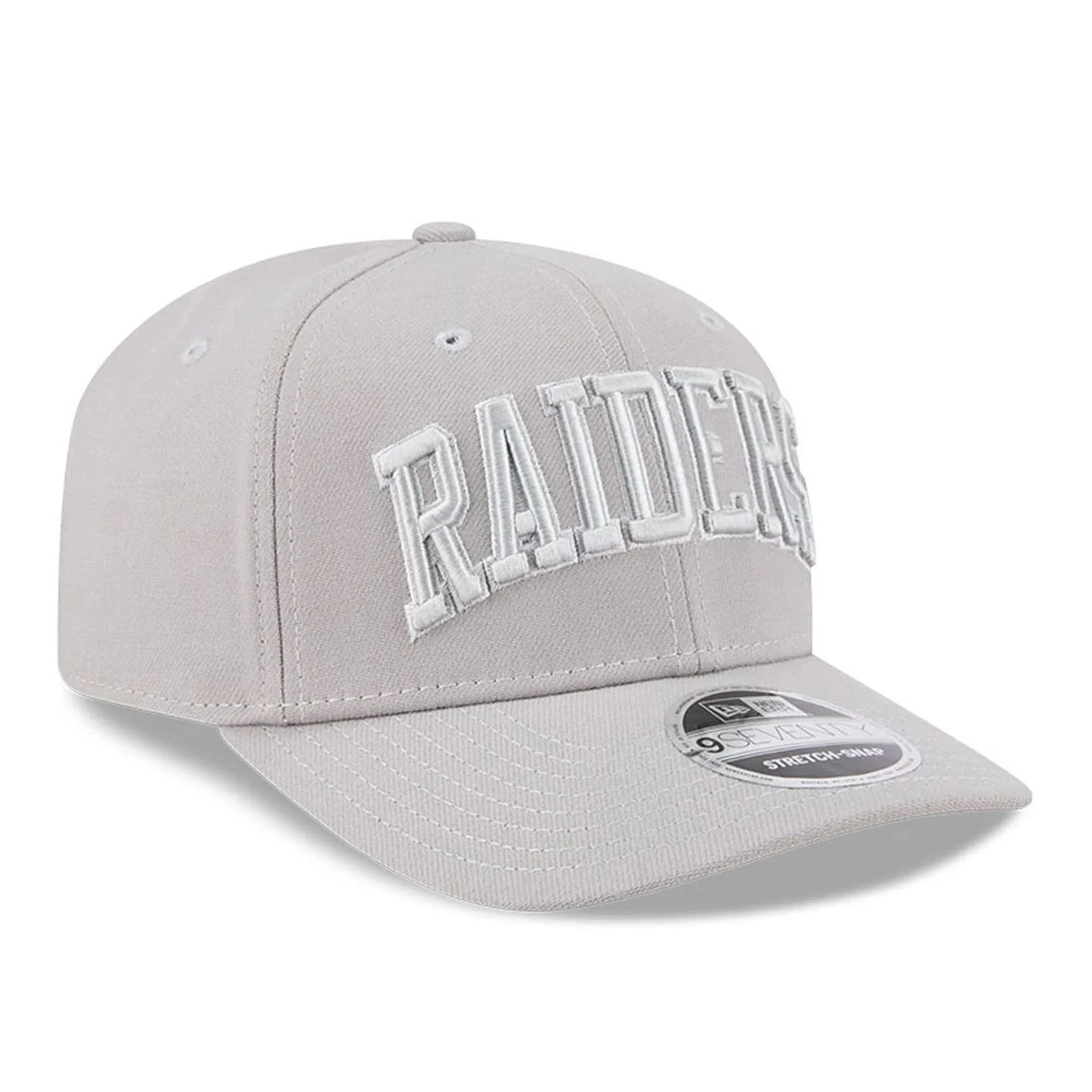 Las Vegas Raiders NFL Script Grey 9SEVENTY Stretch Snap Adjustable Cap - Image 3