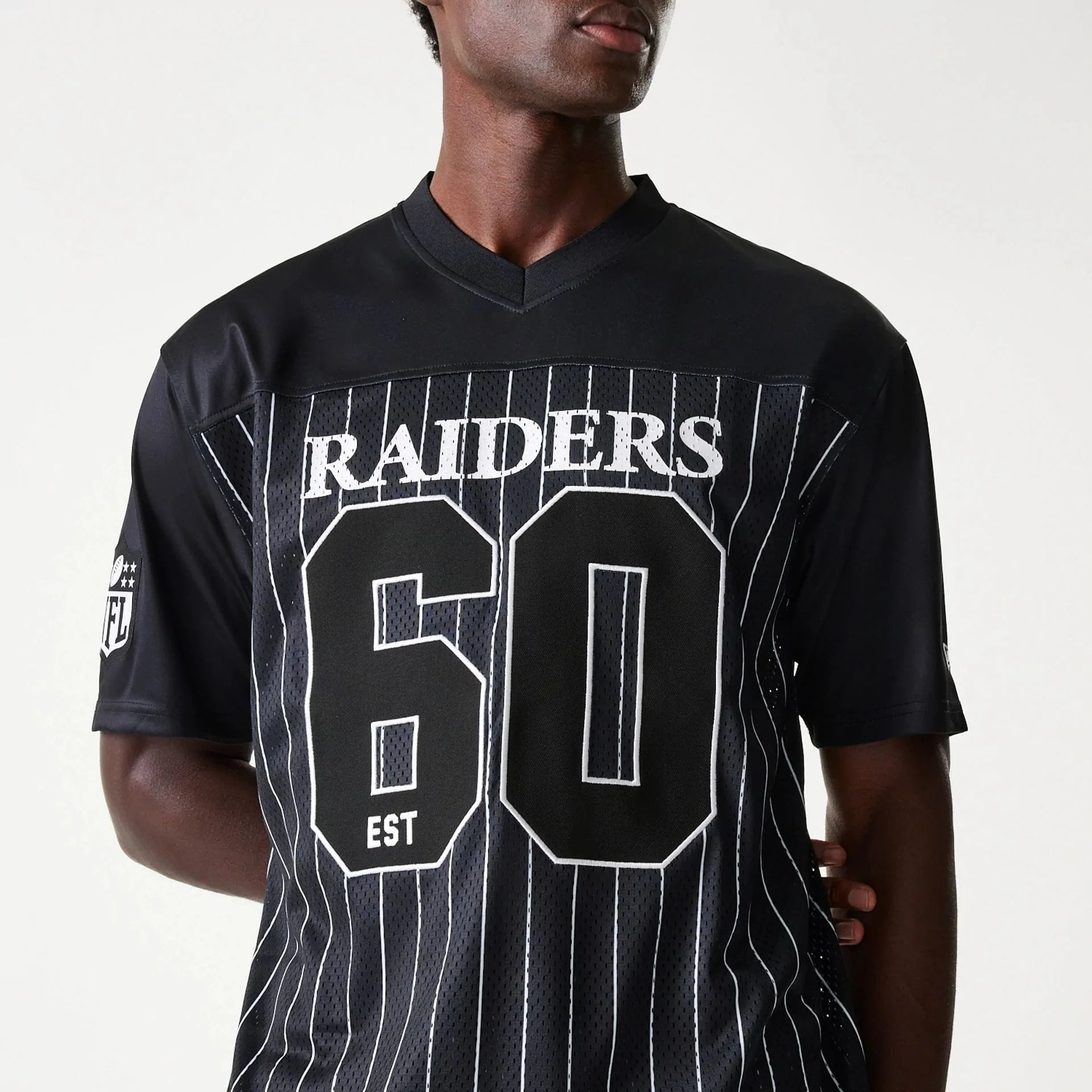Las Vegas Raiders NFL Stripe Black Short Sleeve Jersey - Image 3