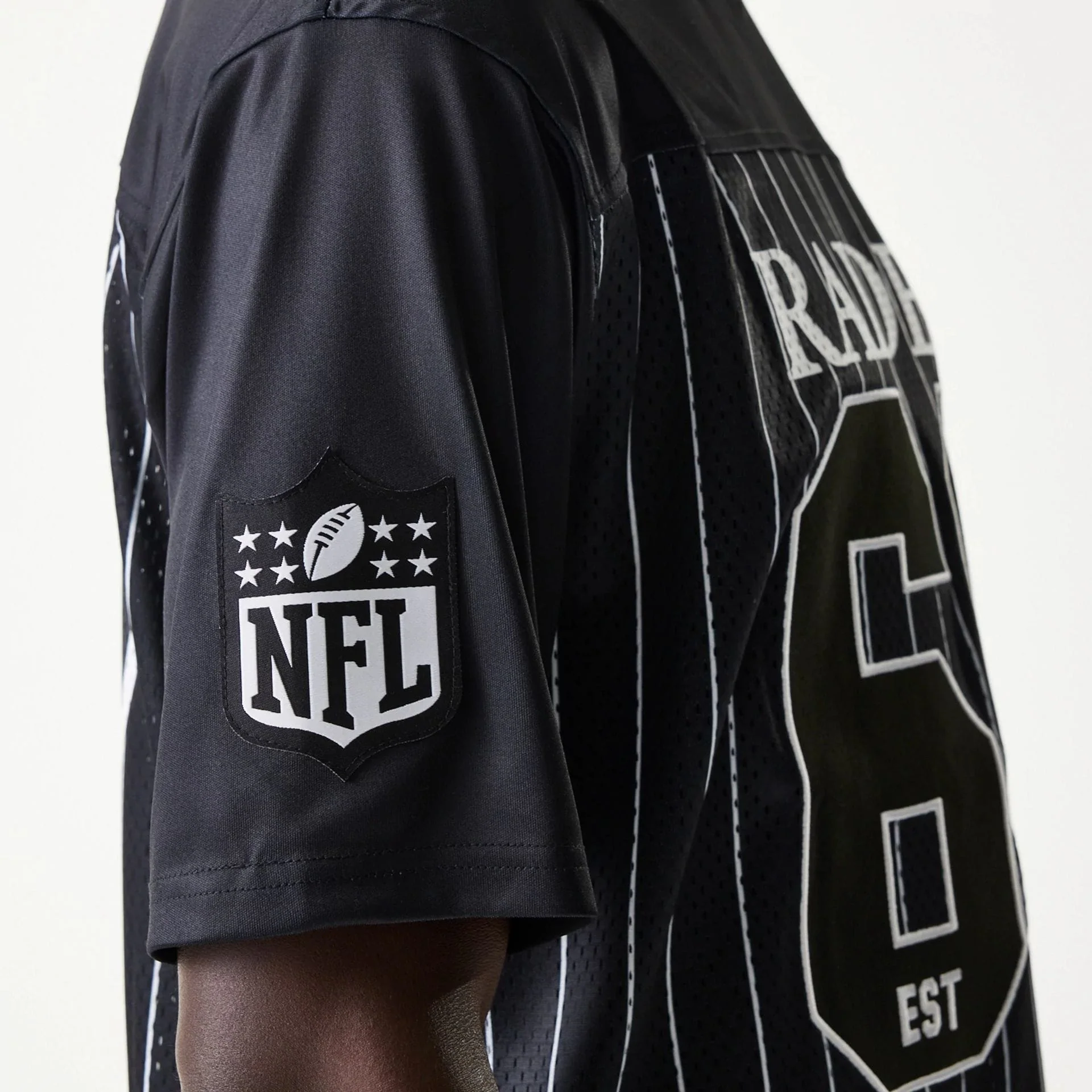 Las Vegas Raiders NFL Stripe Black Short Sleeve Jersey - Image 7
