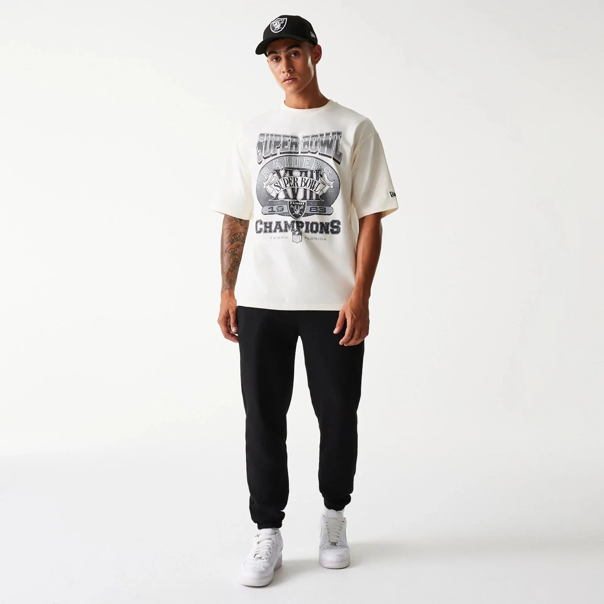 Las Vegas Raiders NFL Super Bowl Open White Oversized T-Shirt - Image 8