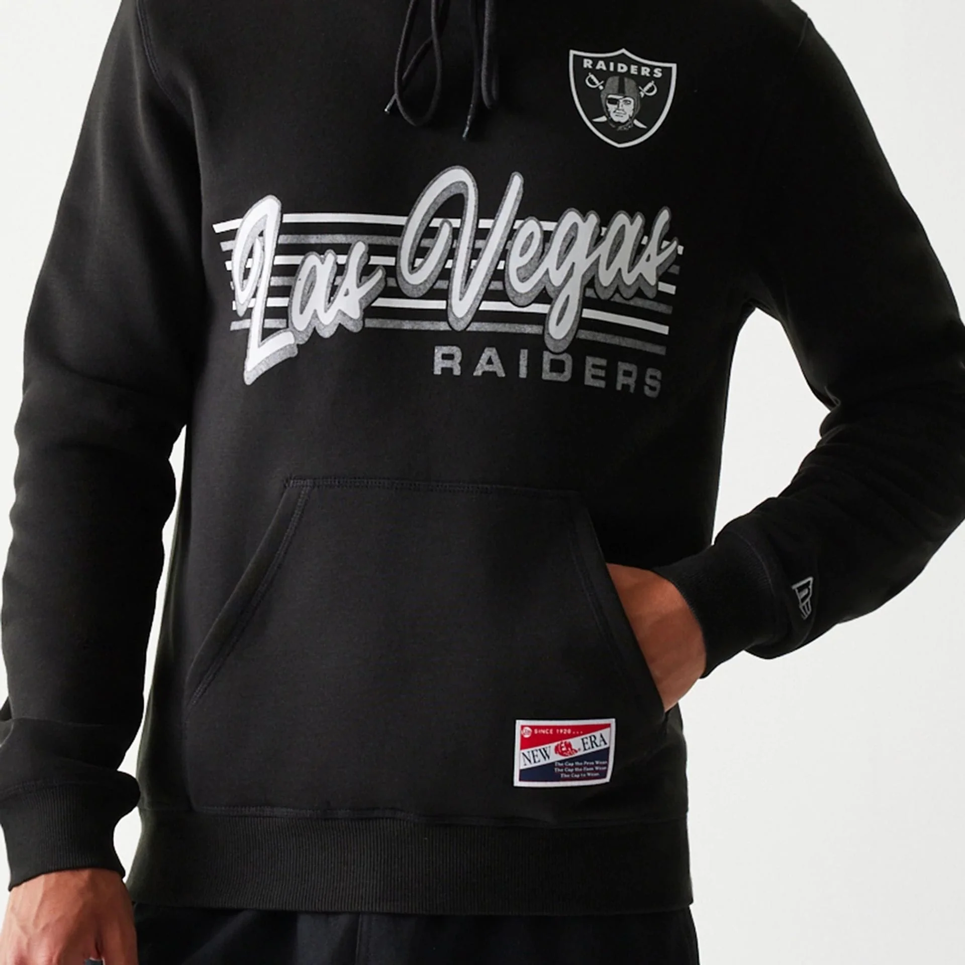 Las Vegas Raiders NFL Throwback Black Pullover Hoodie - Image 3