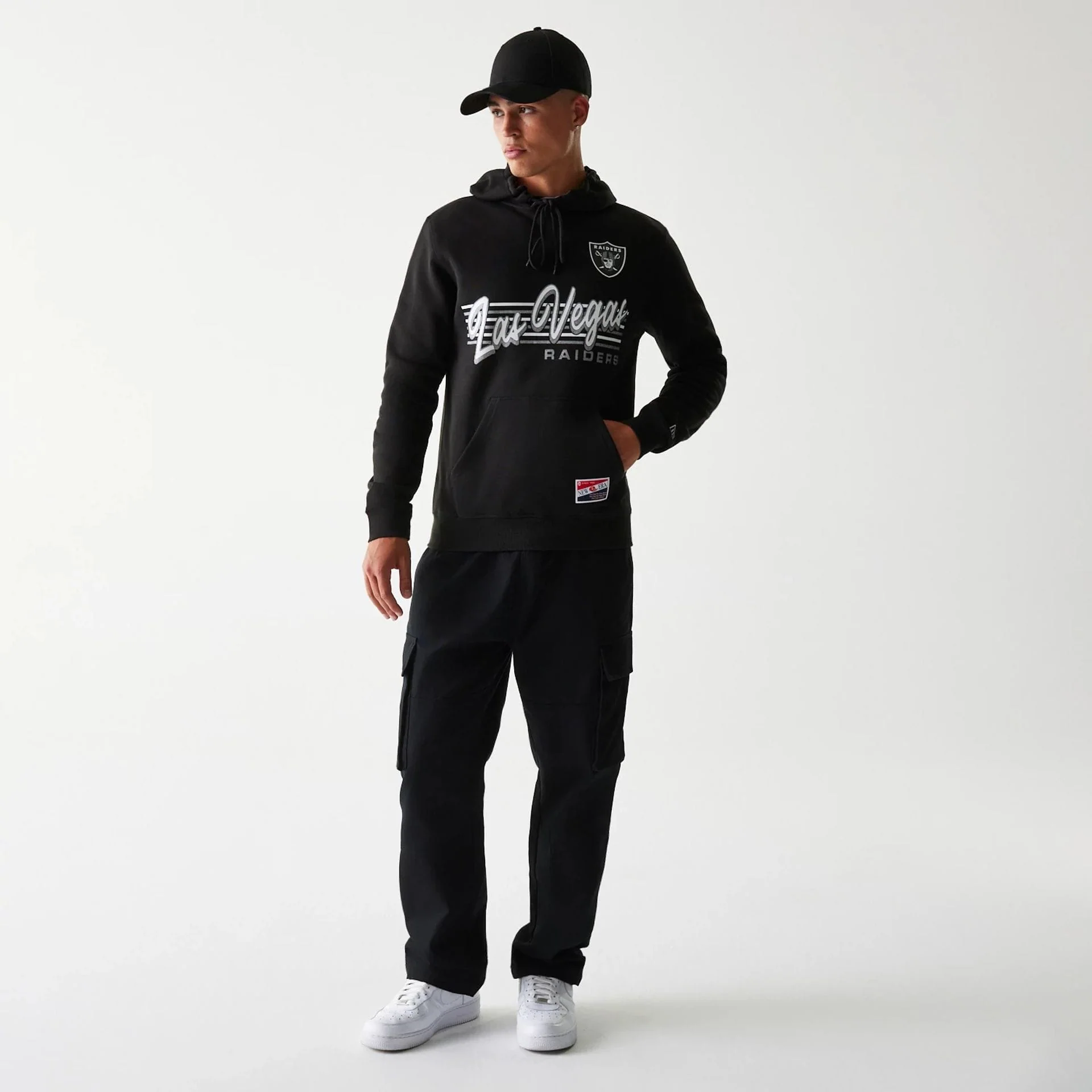 Las Vegas Raiders NFL Throwback Black Pullover Hoodie - Image 6