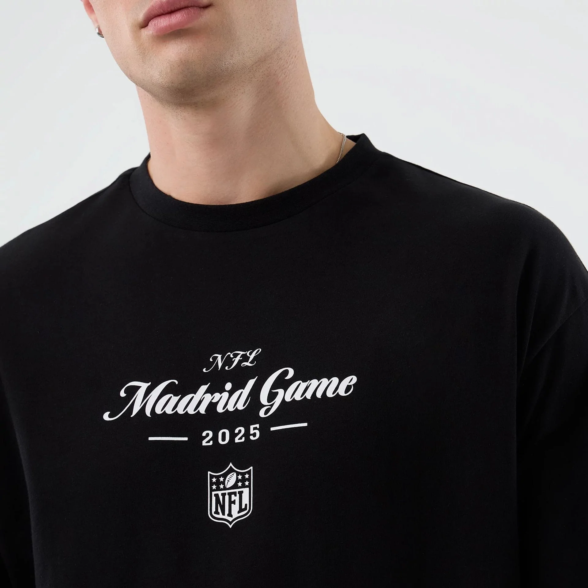 Madrid Game NFL International Series Games Black Oversized T-Shirt - Image 3