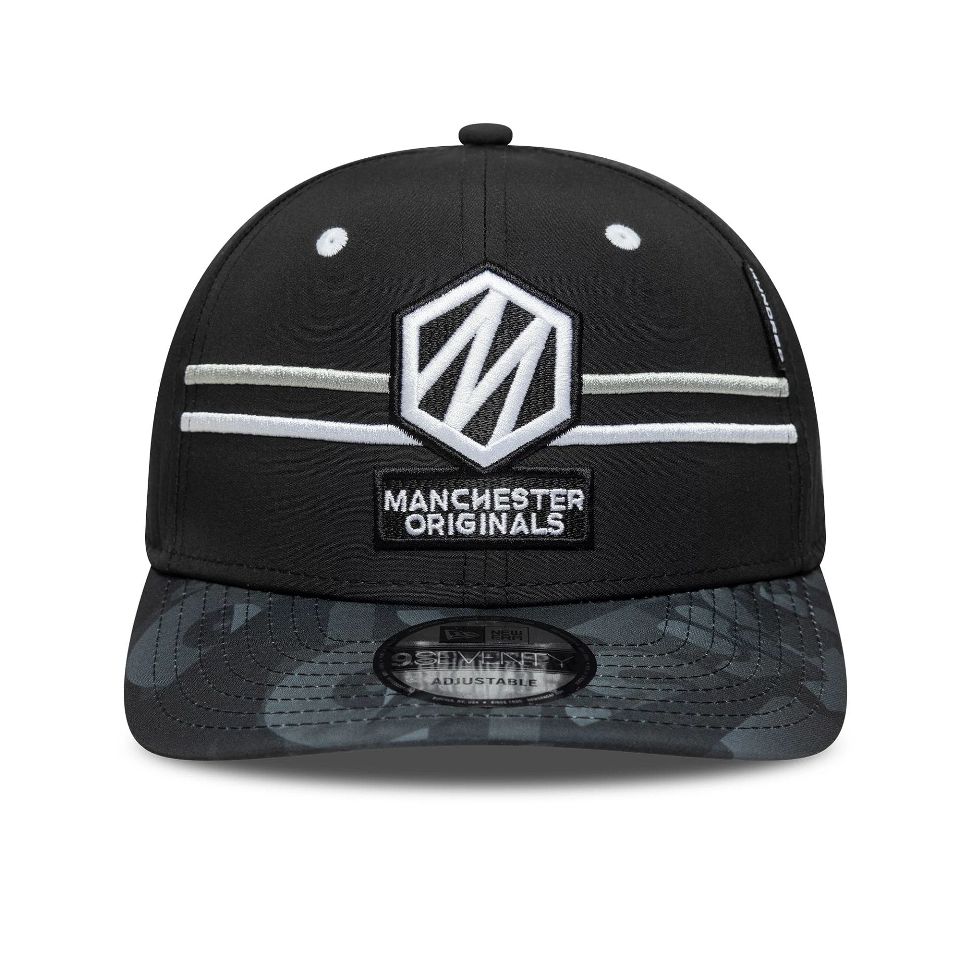 Manchester Originals The Hundred 2025 All Over Print Black 9SEVENTY Stretch Snap Adjustable Cap - Image 2