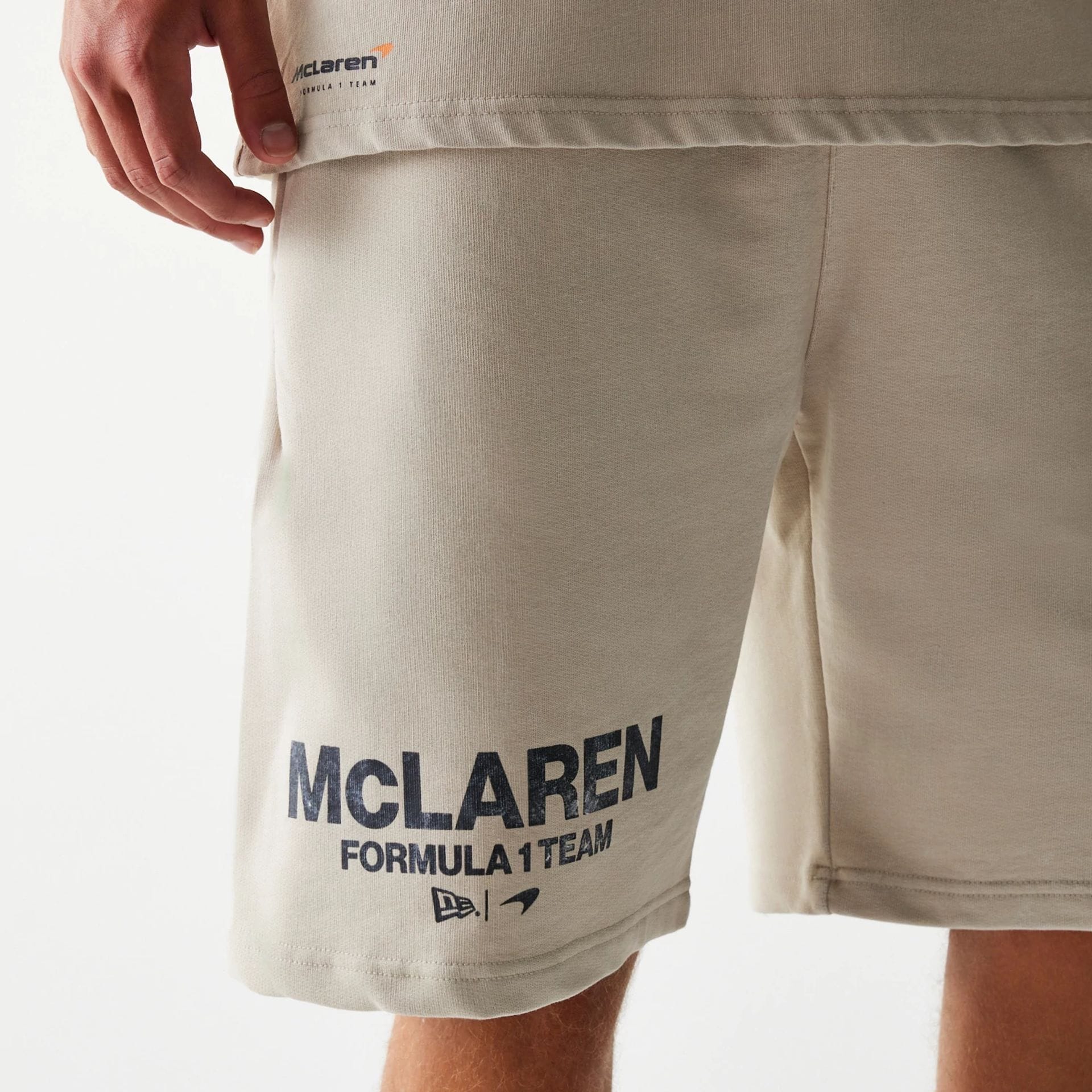 McLaren Racing Wordmark Light Beige Oversized Shorts - Image 3