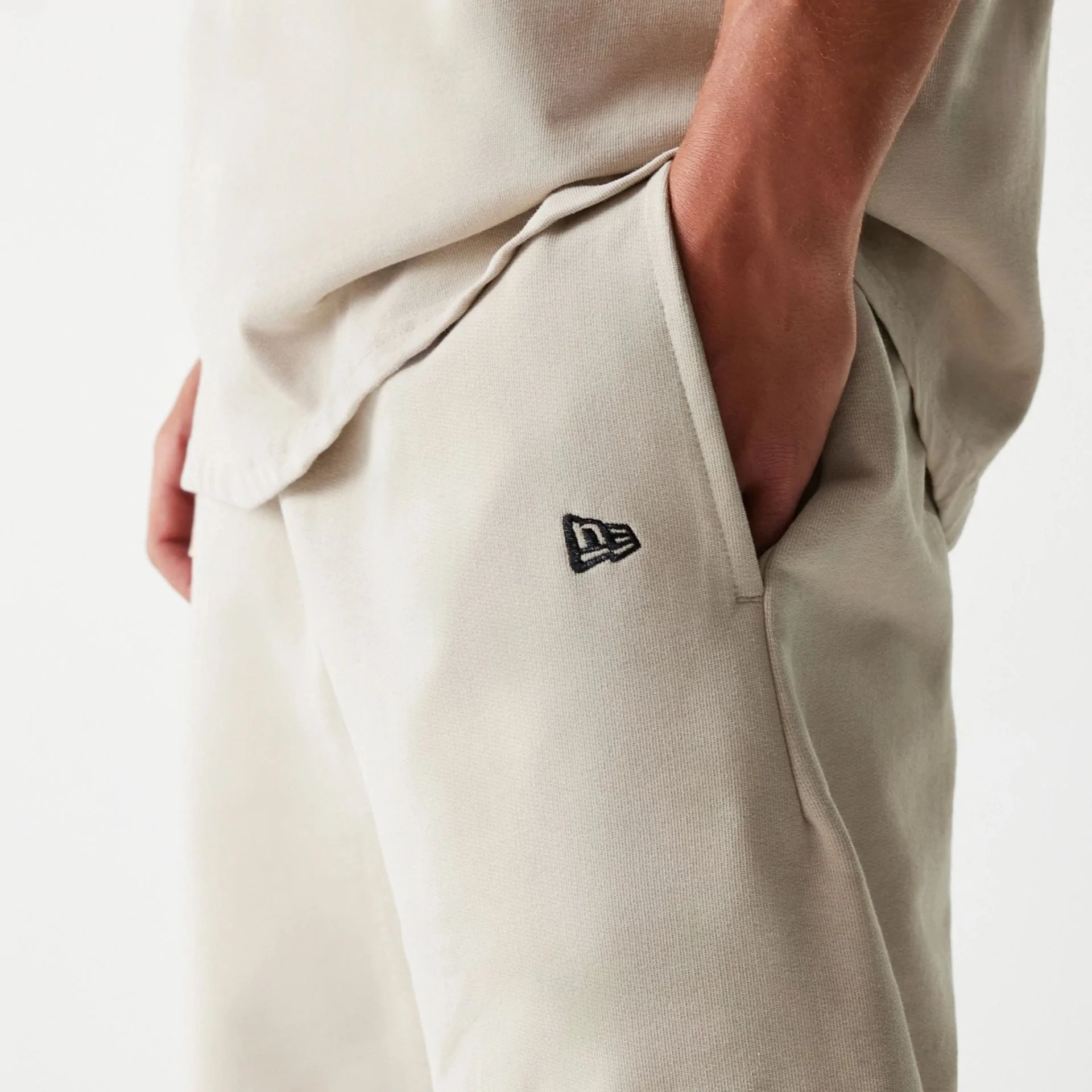 McLaren Racing Wordmark Light Beige Oversized Shorts - Image 4