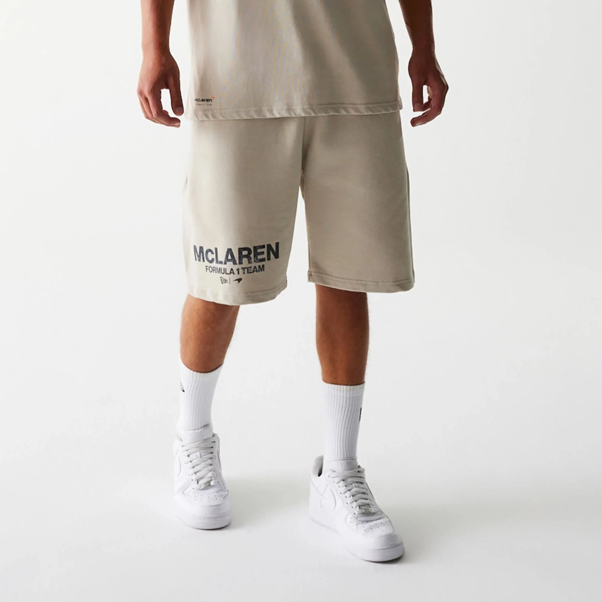 McLaren Racing Wordmark Light Beige Oversized Shorts - Image 7