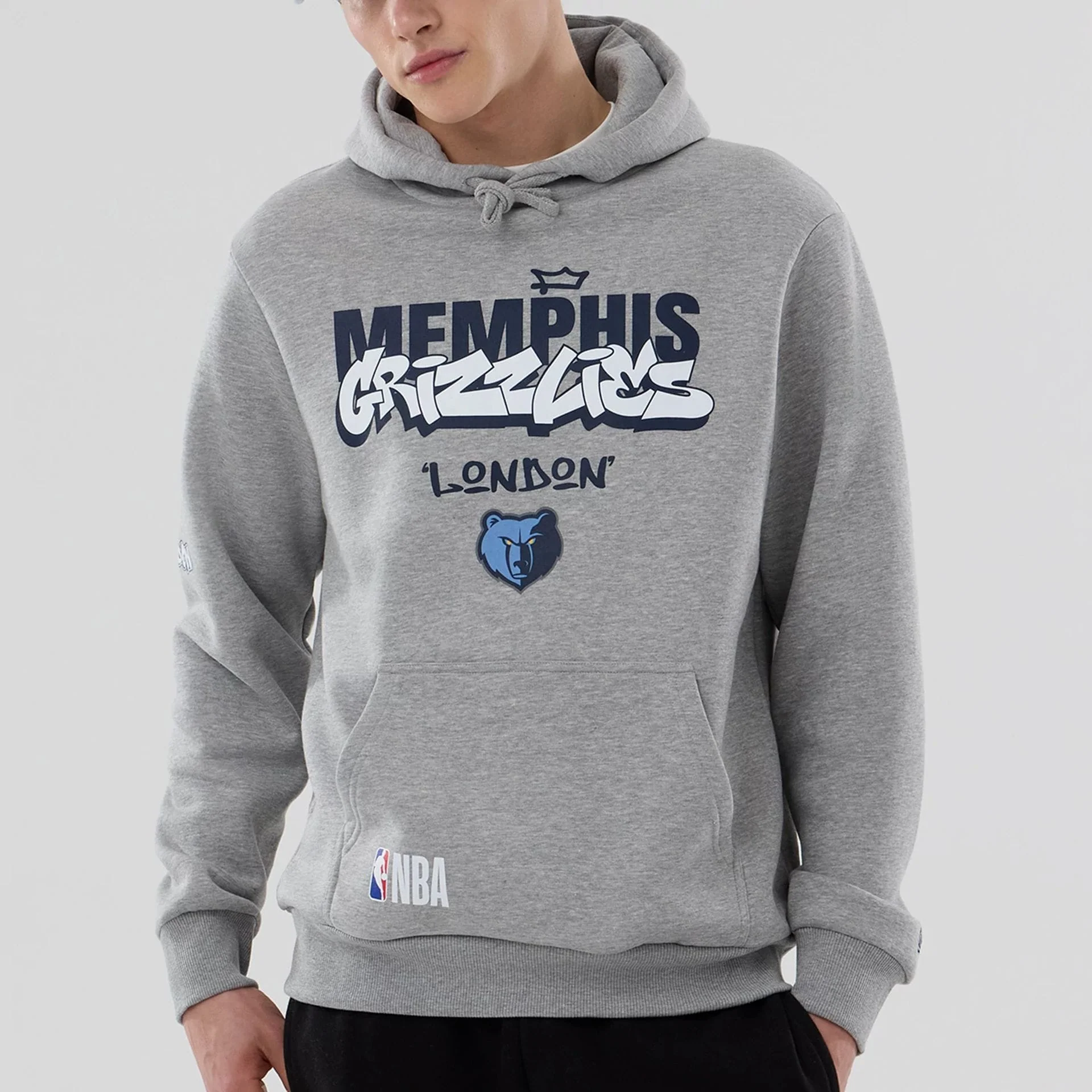 Memphis Grizzlies NBA London Game 2026 Grey Pullover Hoodie - Image 5