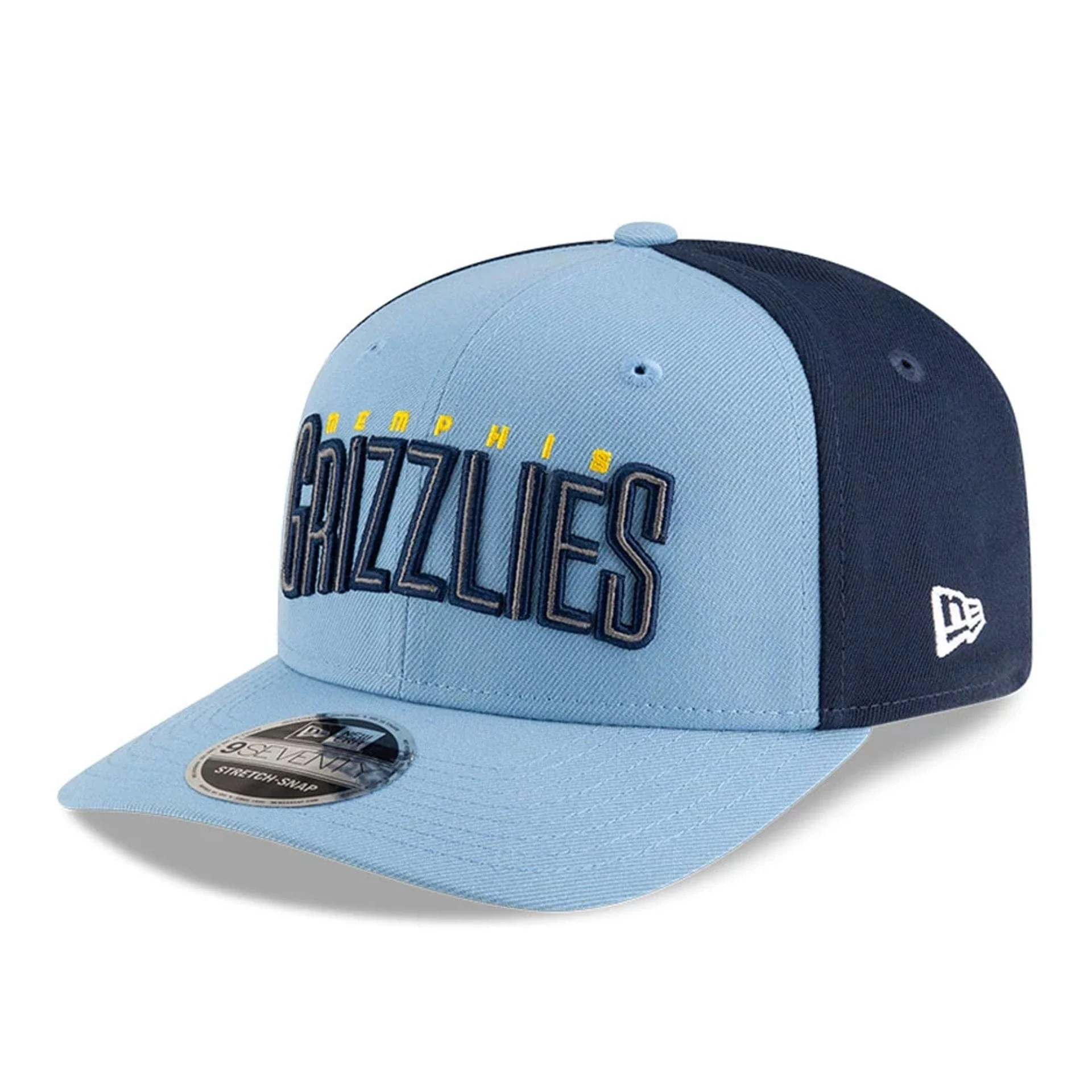Memphis Grizzlies NBA Statement Pastel Blue 9SEVENTY Stretch Snap Adjustable Cap - Image 4