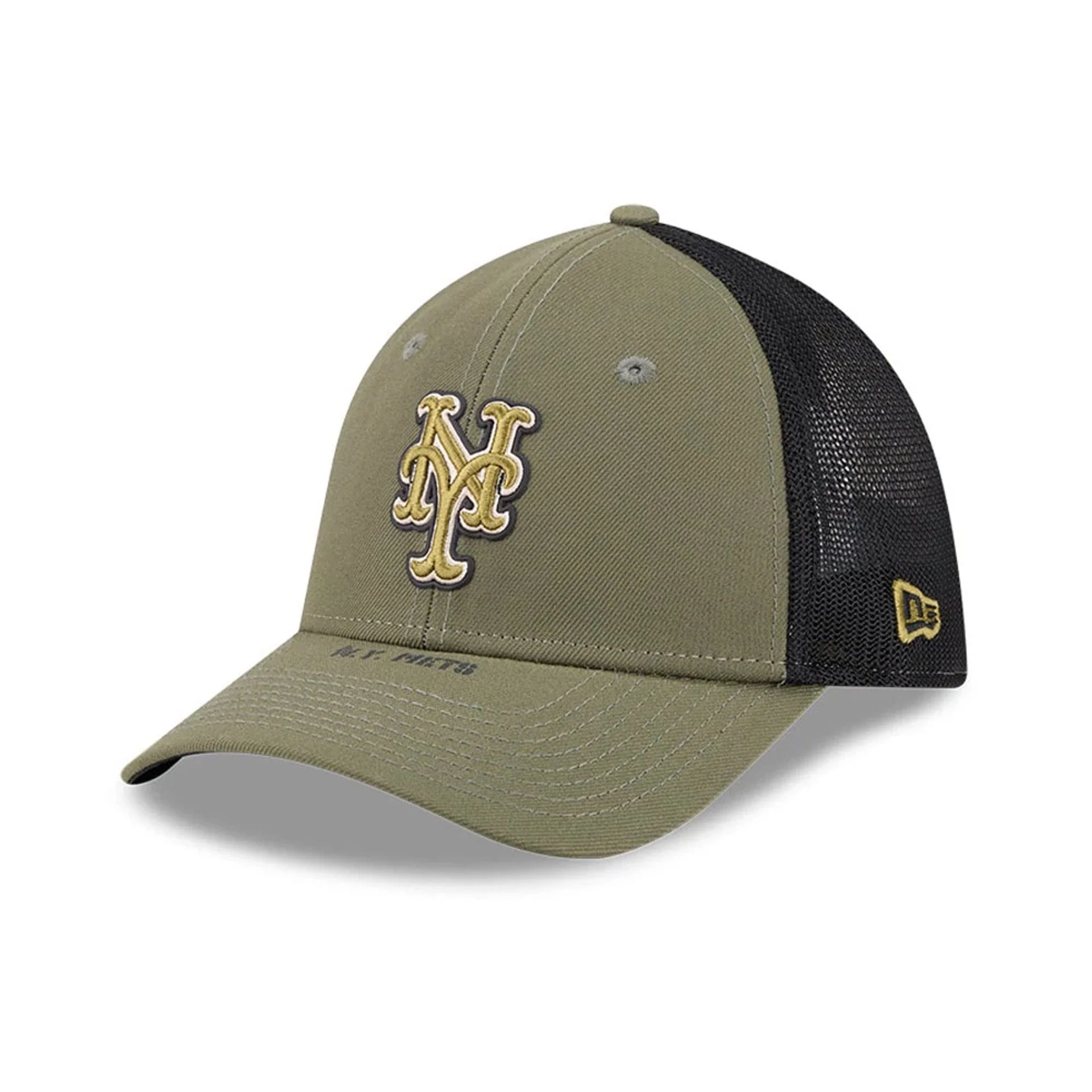 Mets MLB Armed Forces Day 2026 Green 39THIRTY M-Crown Stretch Fit Cap - Image 3