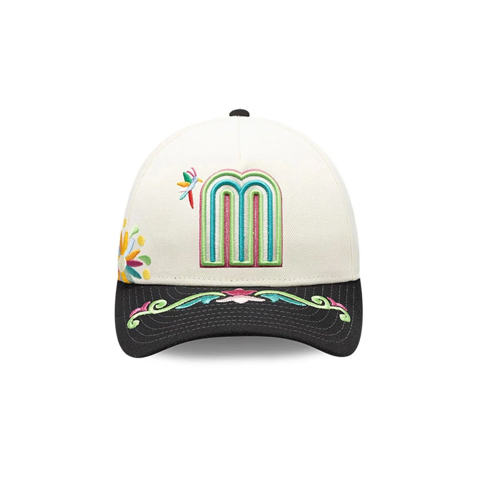 Mexico WBC Latin Embroidery White 9FORTY M-Crown A-Frame Adjustable Cap - Image 3