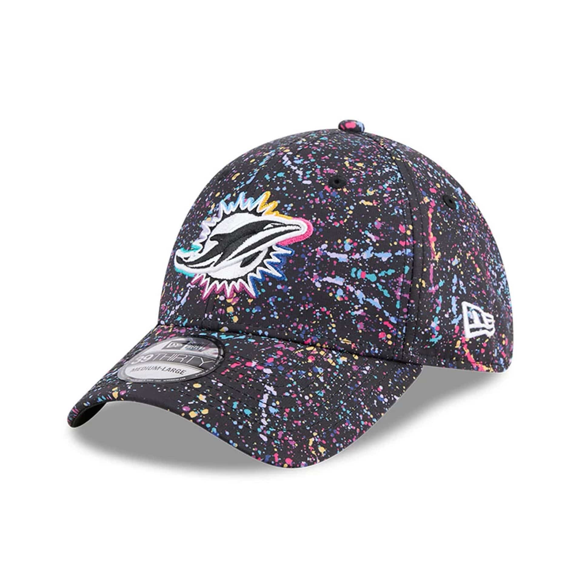 Miami Dolphins NFL Crucial Catch 2025 Black 39THIRTY Stretch Fit Cap - Image 3