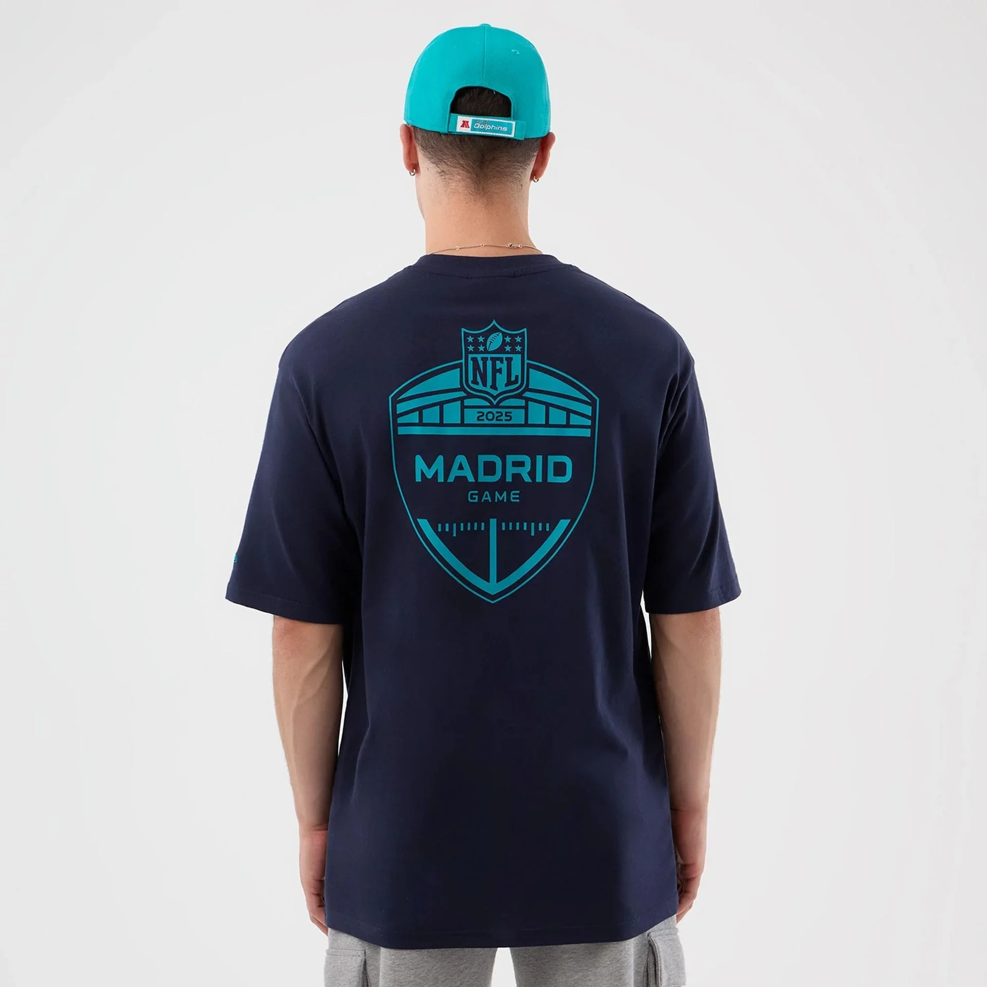 Miami Dolphins NFL International Series Games Navy Oversized T-Shirt - Image 2