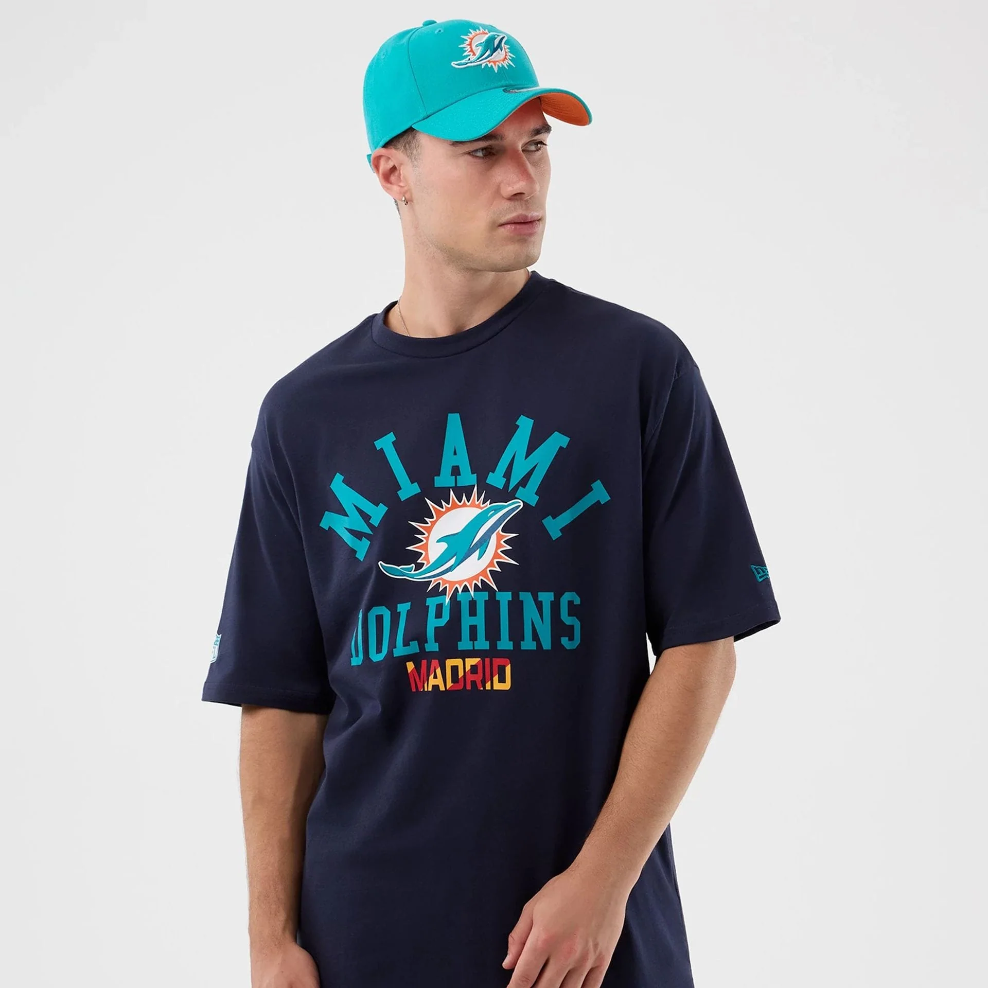 Miami Dolphins NFL International Series Games Navy Oversized T-Shirt - Image 7