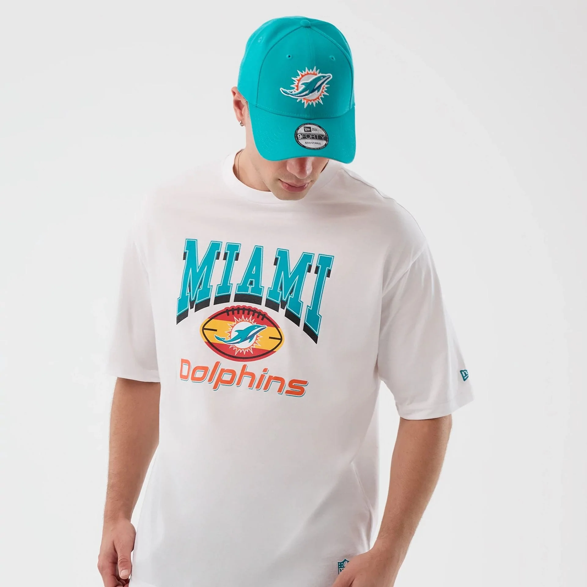 Miami Dolphins NFL International Series Games White Oversized T-Shirt - Image 3